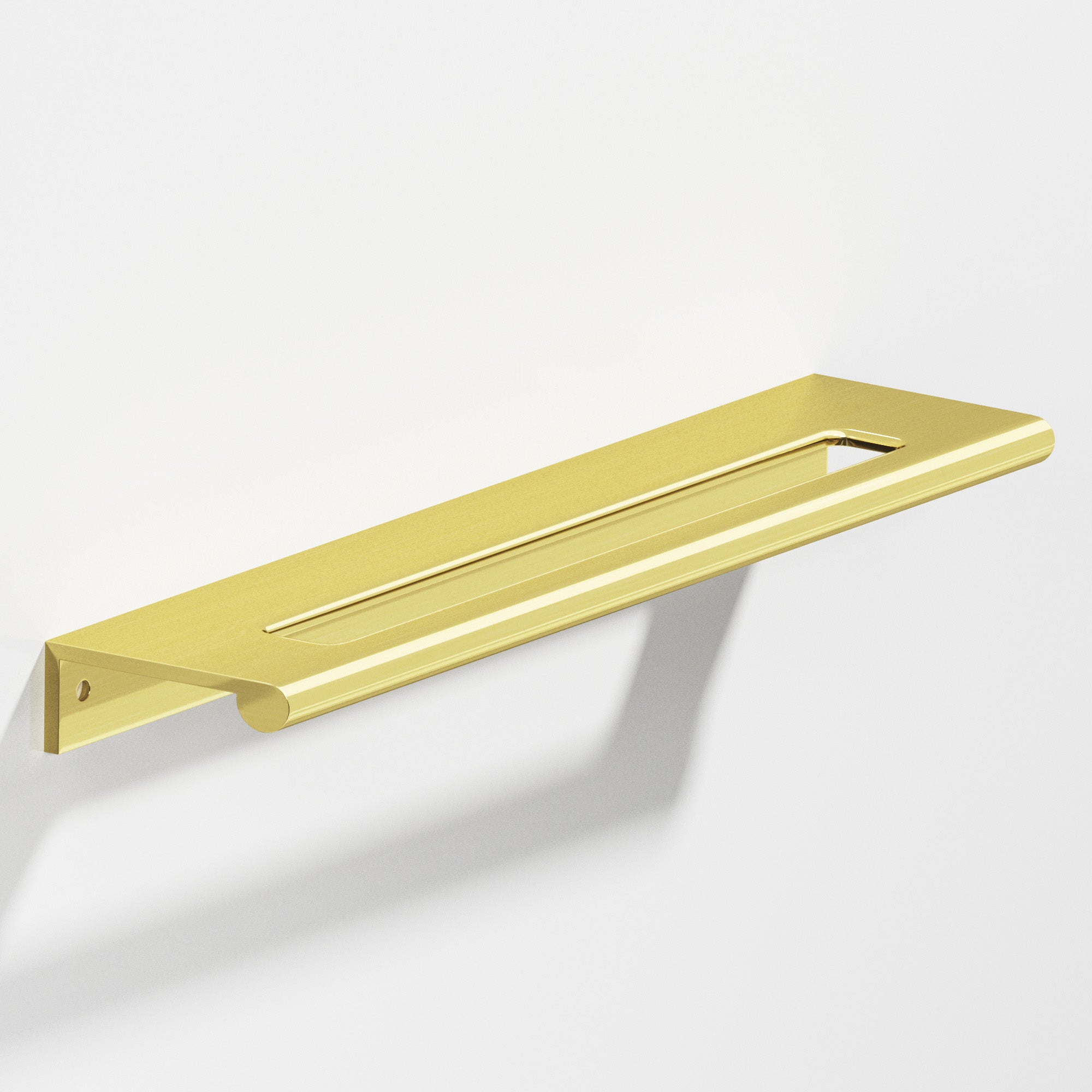 Colonial Bronze Series 701 12" Edge Pull With Fully-Rounded Lip And Center Coutout Unlacquered Polished Brass / 12"