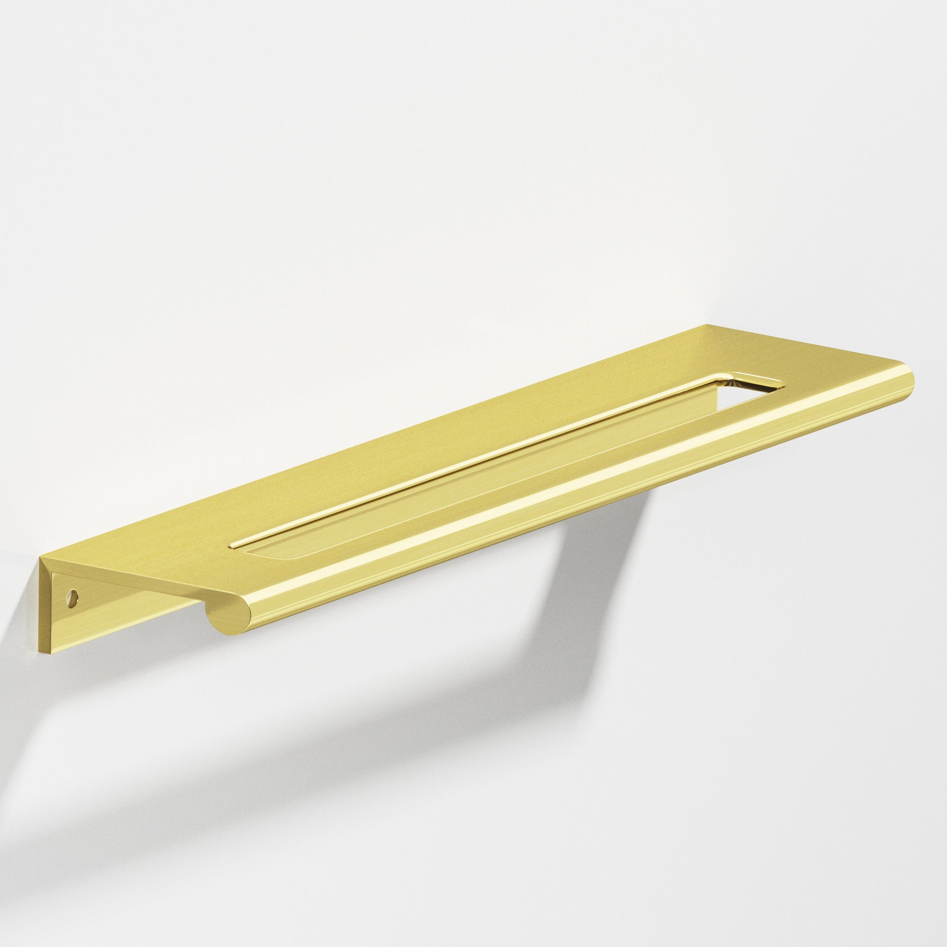 Colonial Bronze Series 701 8" Edge Pull With Fully-Rounded Lip And Center Coutout Unlacquered Polished Brass / 8"
