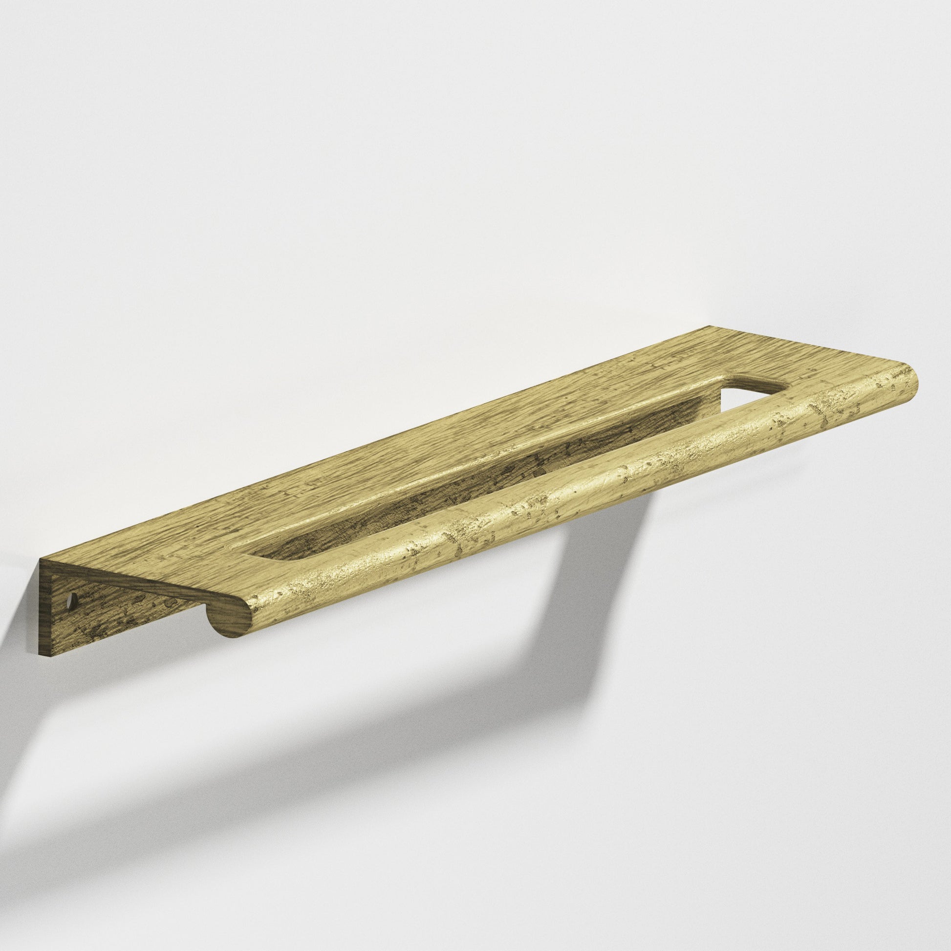 Colonial Bronze Series 701 28" Edge Pull With Fully-Rounded Lip And Center Coutout Distressed Antique Brass / 28"
