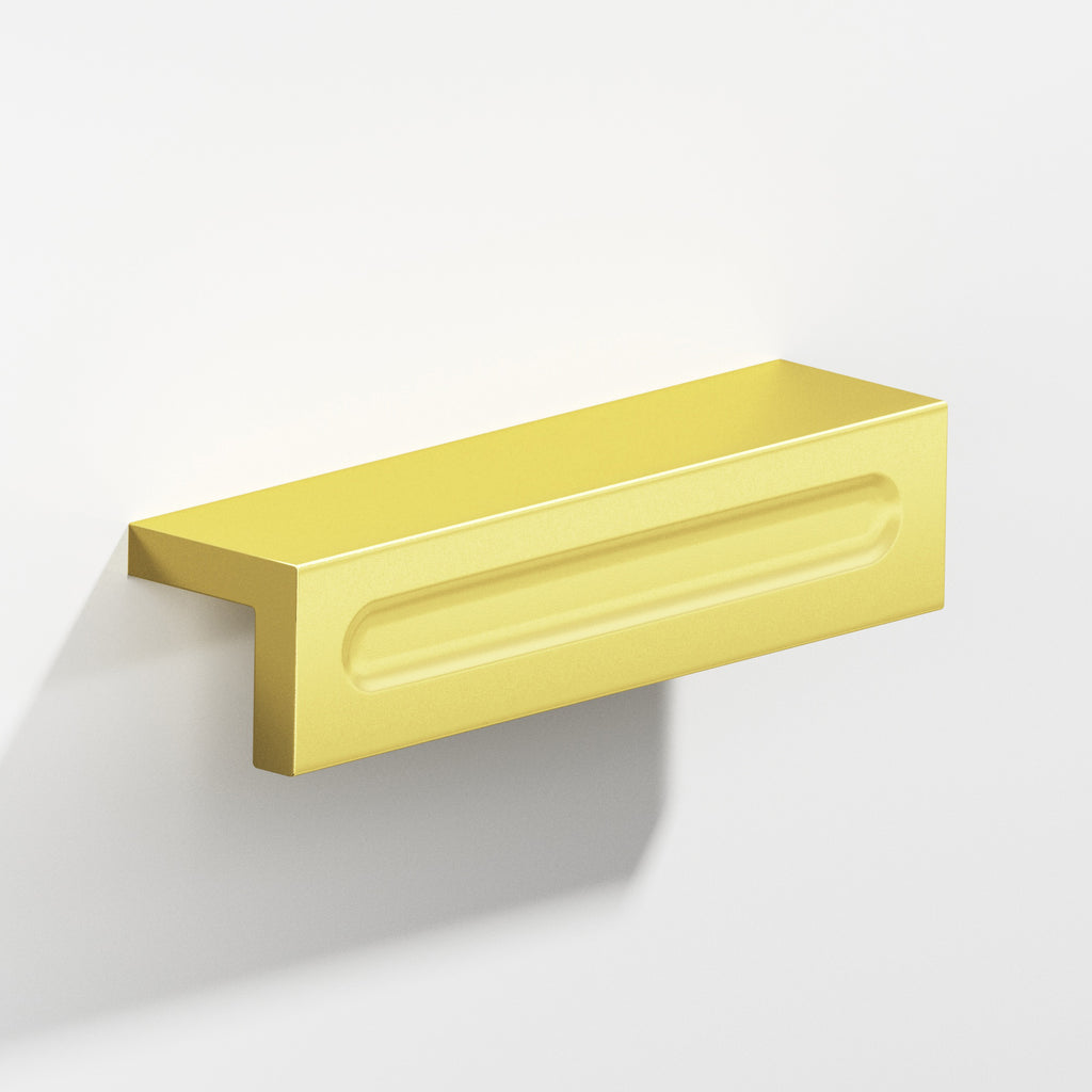 Colonial Bronze Series 716 3" L-Shaped Cabinet Edge Pull With Finger Indent French Gold / 3"
