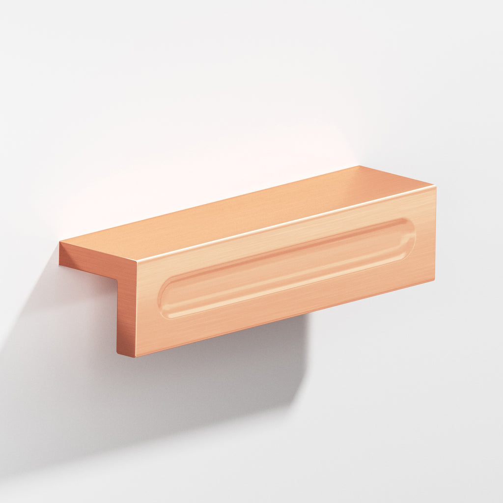 Colonial Bronze Series 716 11" L-Shaped Cabinet Edge Pull With Finger Indent Satin Copper / 11"