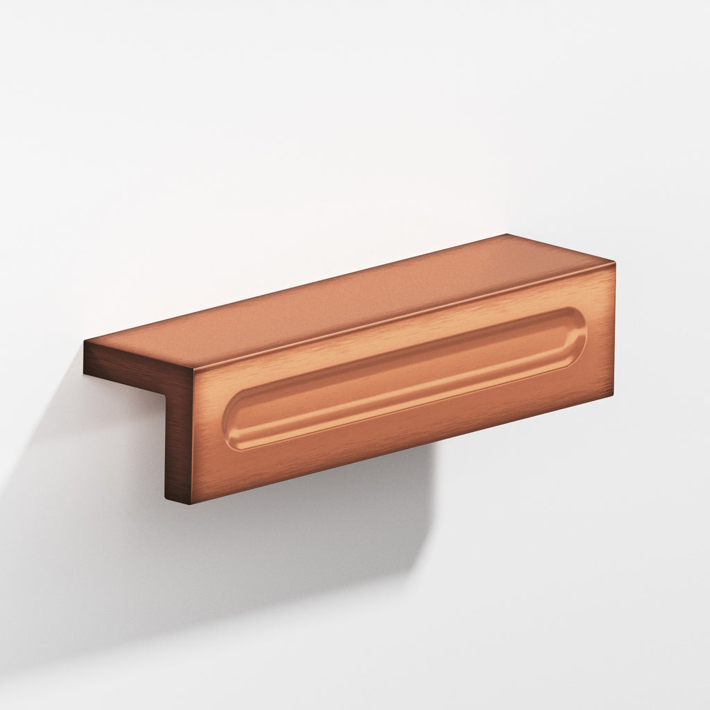 Colonial Bronze Series 716 3" L-Shaped Cabinet Edge Pull With Finger Indent Antique Copper / 3"