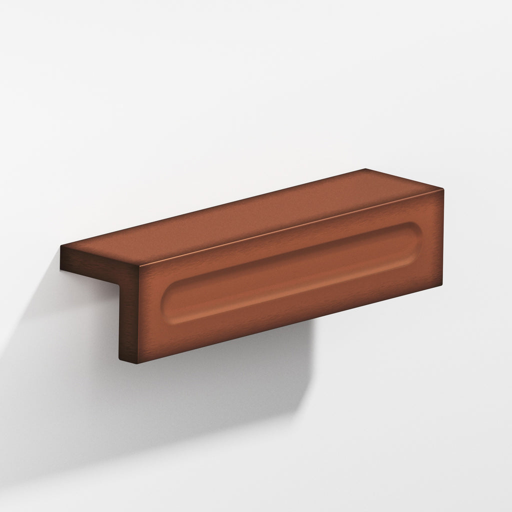 Colonial Bronze Series 716 3" L-Shaped Cabinet Edge Pull With Finger Indent Matte Antique Copper / 3"