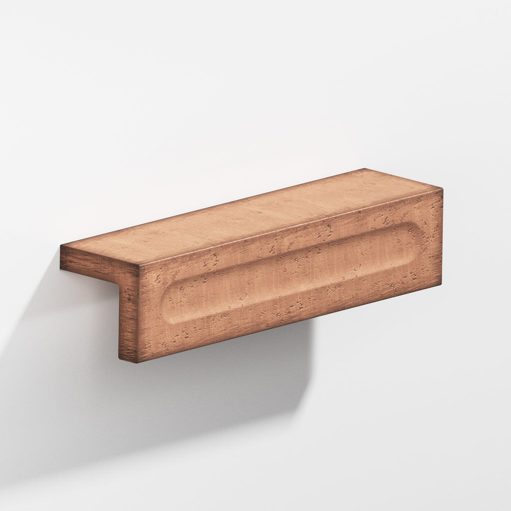 Colonial Bronze Series 716 3" L-Shaped Cabinet Edge Pull With Finger Indent Distressed Antique Copper / 3"