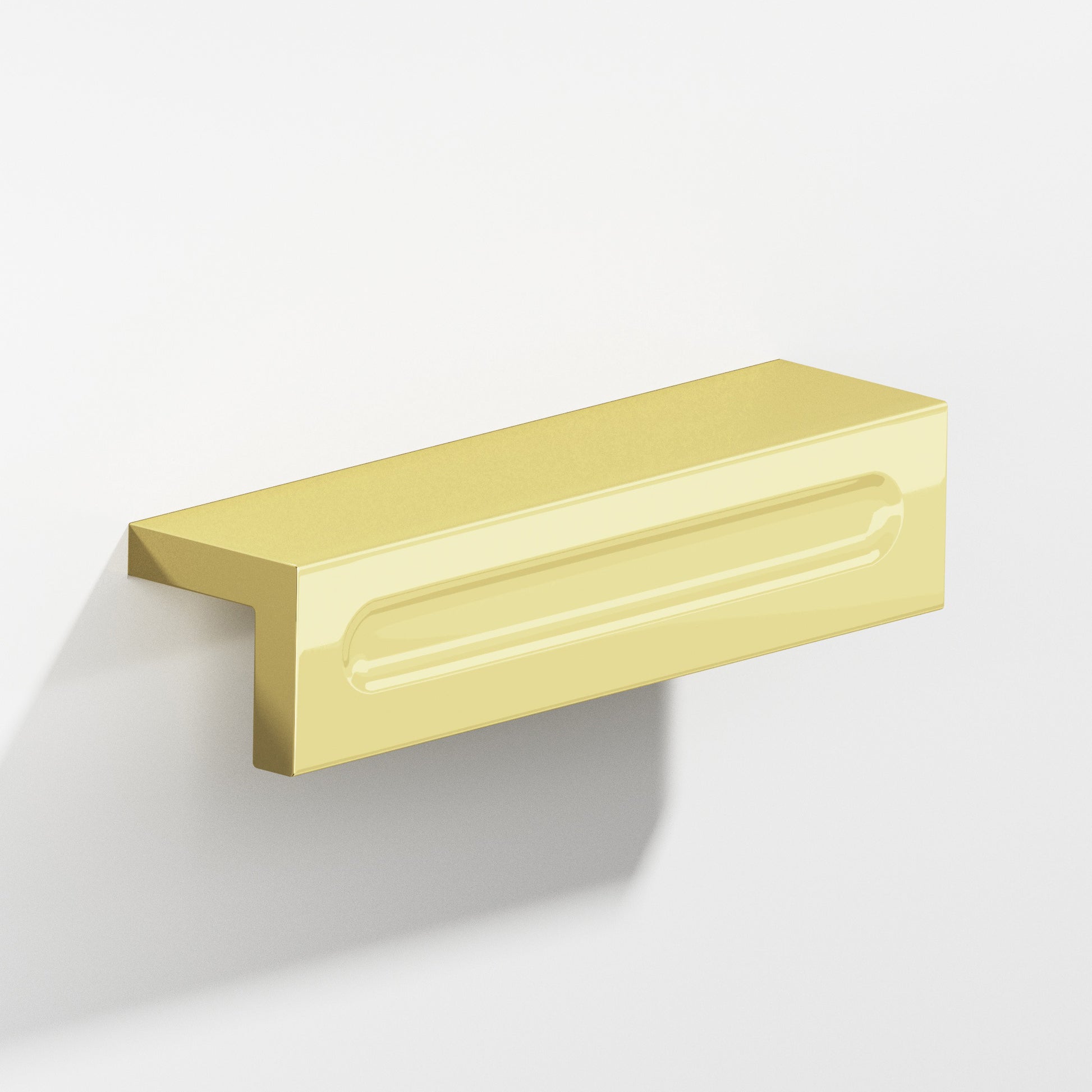 Colonial Bronze Series 716 11" L-Shaped Cabinet Edge Pull With Finger Indent Polished Brass / 11"