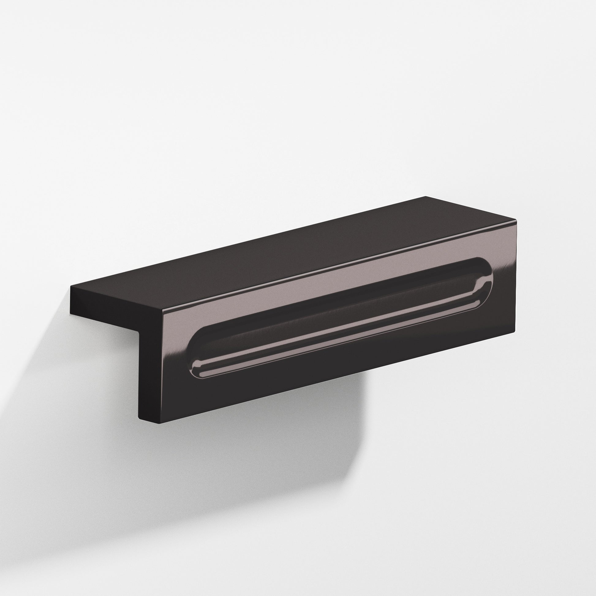 Colonial Bronze Series 716 3" L-Shaped Cabinet Edge Pull With Finger Indent Satin Black / 3"