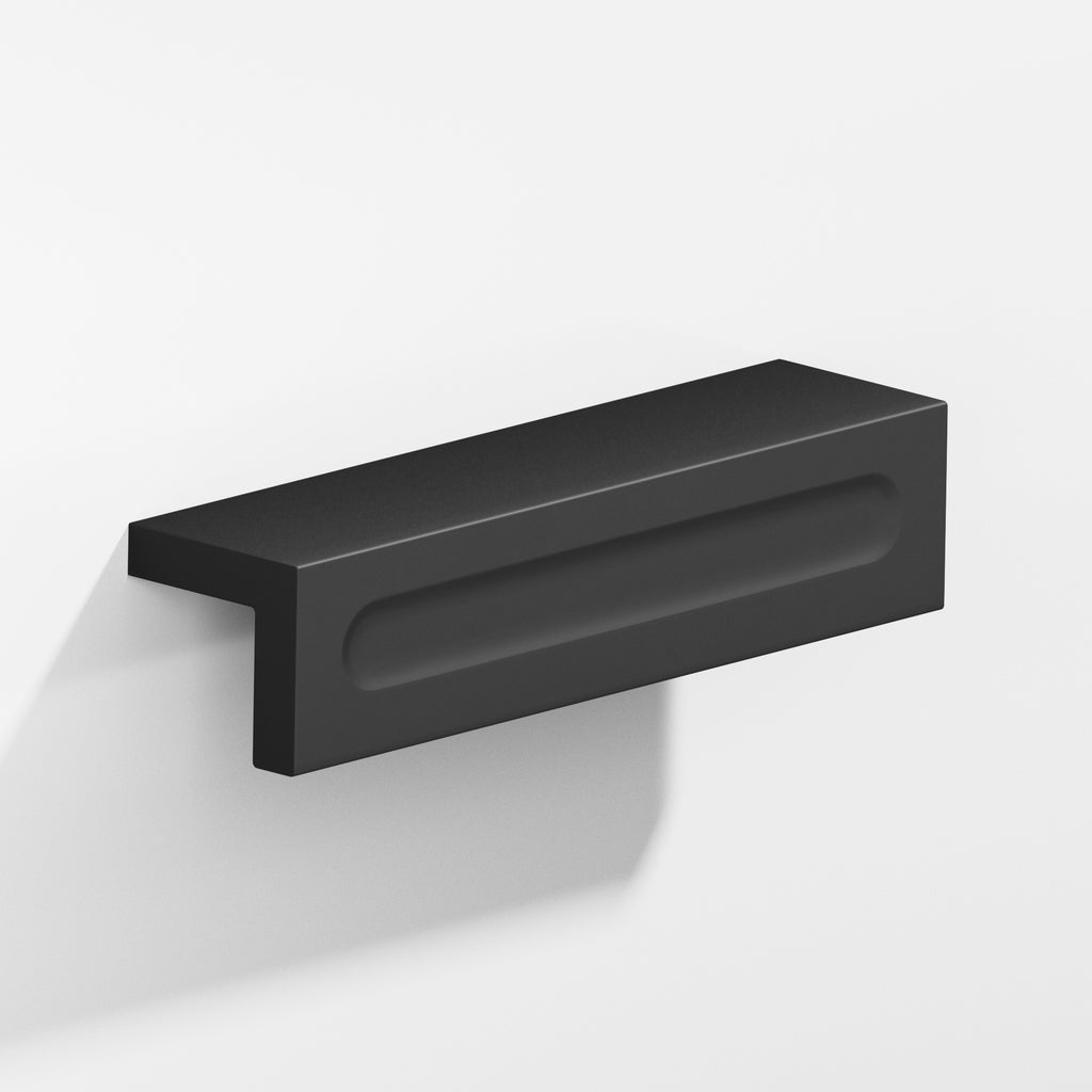 Colonial Bronze Series 716 3" L-Shaped Cabinet Edge Pull With Finger Indent Matte Satin Black / 3"