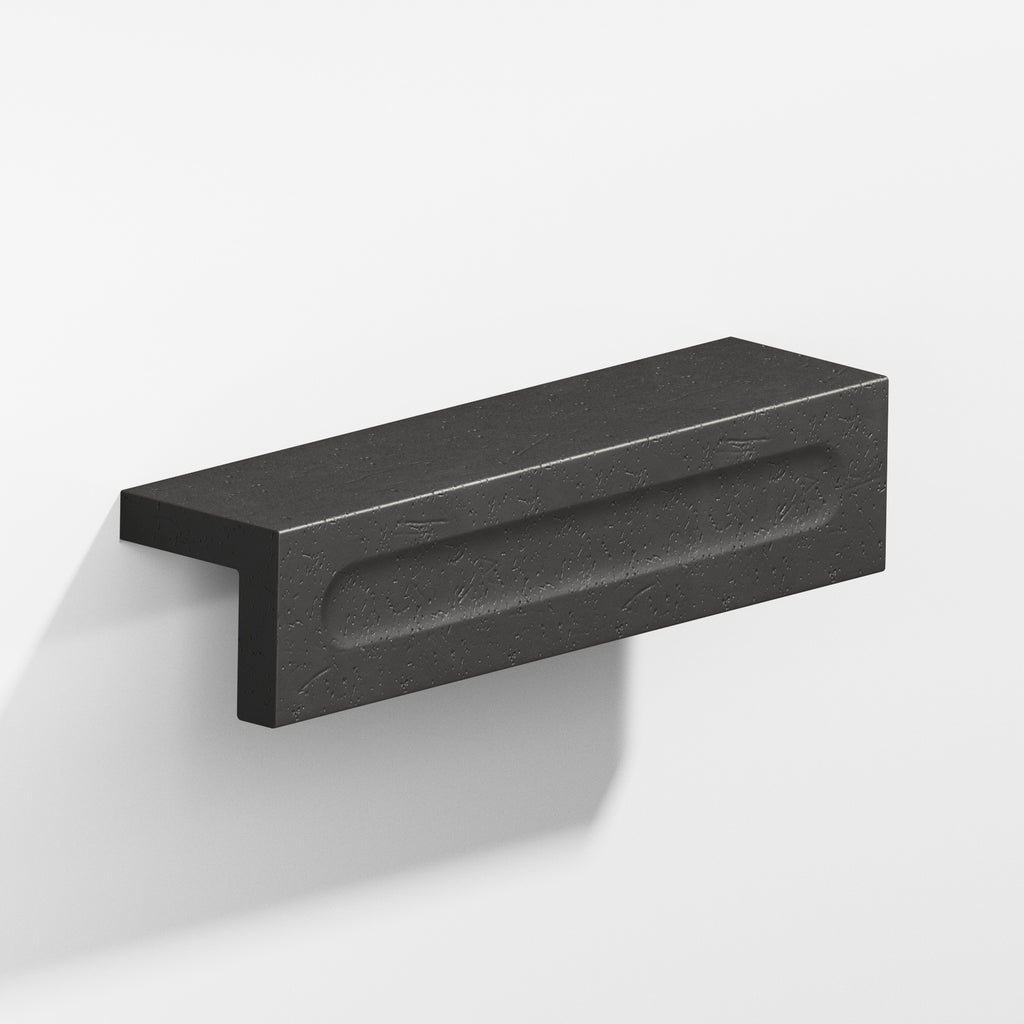 Colonial Bronze Series 716 11" L-Shaped Cabinet Edge Pull With Finger Indent Distressed Satin Black / 11"