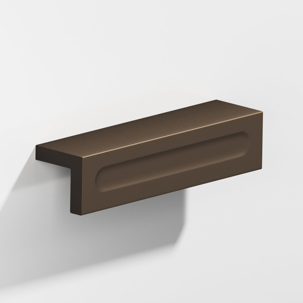 Colonial Bronze Series 716 9" L-Shaped Cabinet Edge Pull With Finger Indent Heritage Bronze / 9"