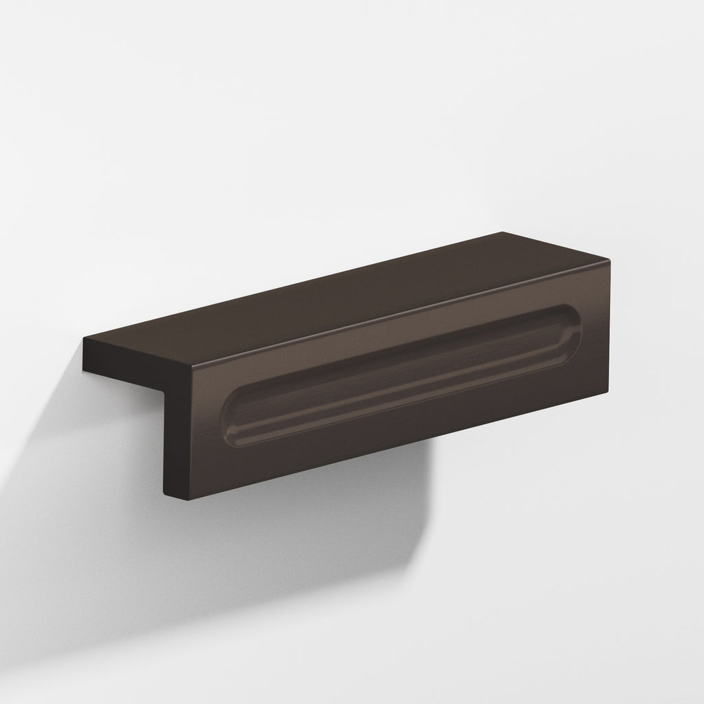 Colonial Bronze Series 716 3" L-Shaped Cabinet Edge Pull With Finger Indent Dark Statuary Bronze / 3"