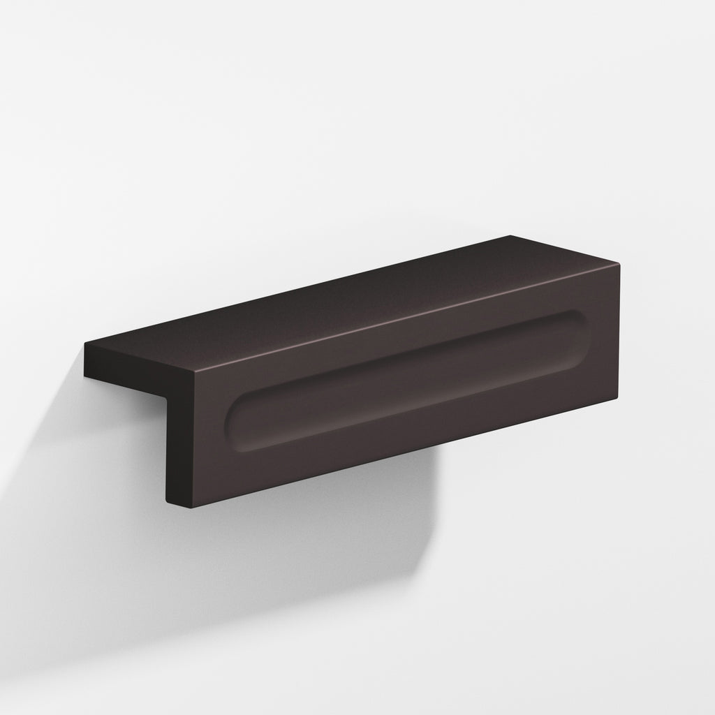 Colonial Bronze Series 716 7" L-Shaped Cabinet Edge Pull With Finger Indent Matte Dark Statuary Bronze / 7"