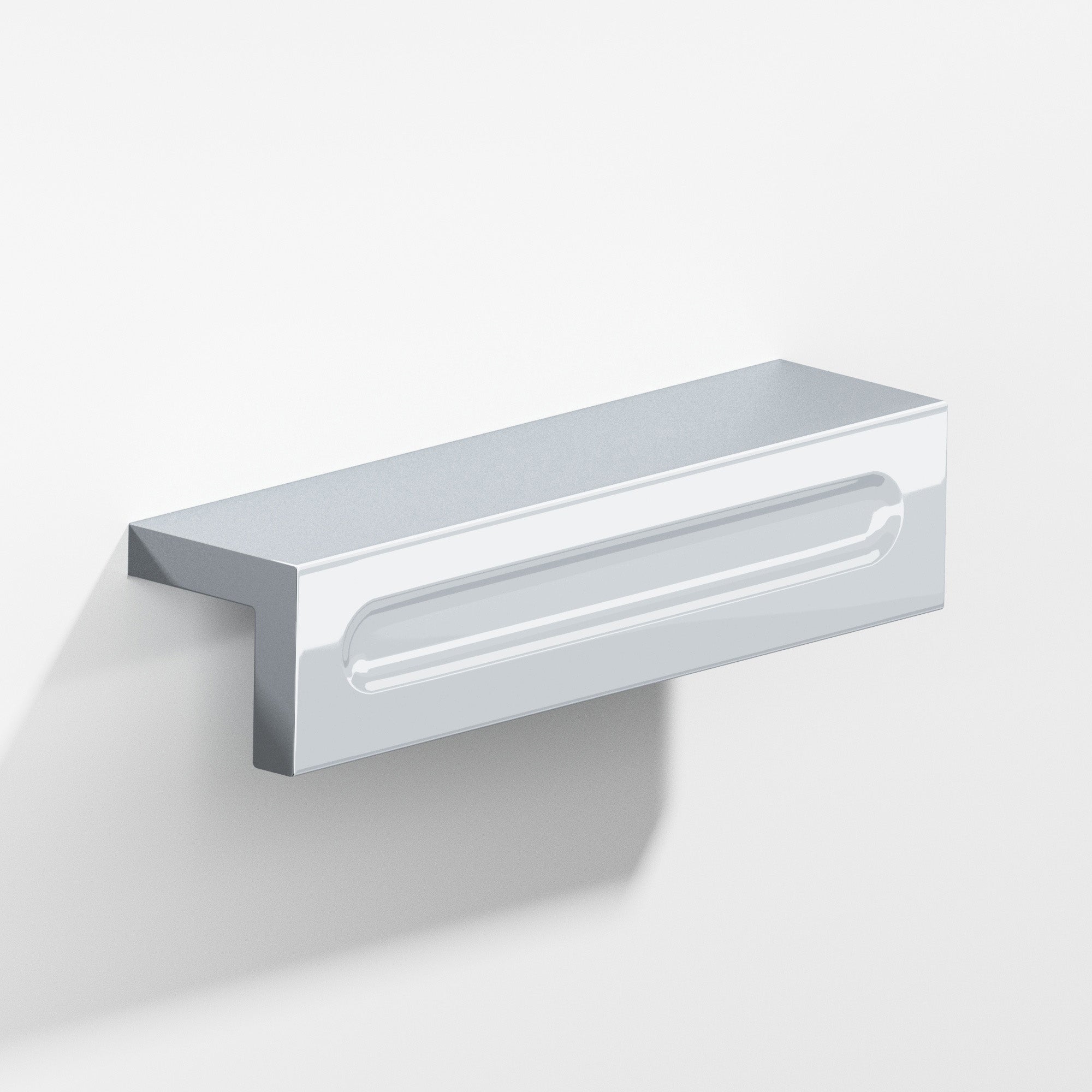 Colonial Bronze Series 716 11" L-Shaped Cabinet Edge Pull With Finger Indent Polished Chrome / 11"