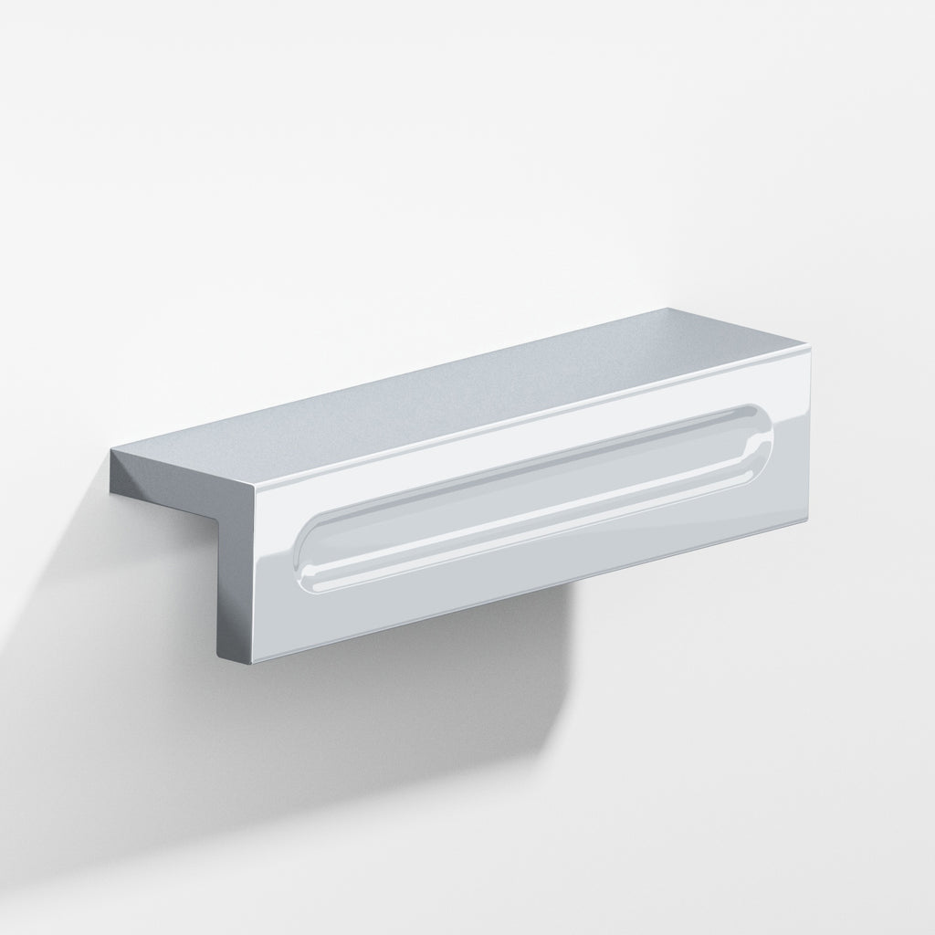 Colonial Bronze Series 716 3" L-Shaped Cabinet Edge Pull With Finger Indent Polished Chrome / 3"