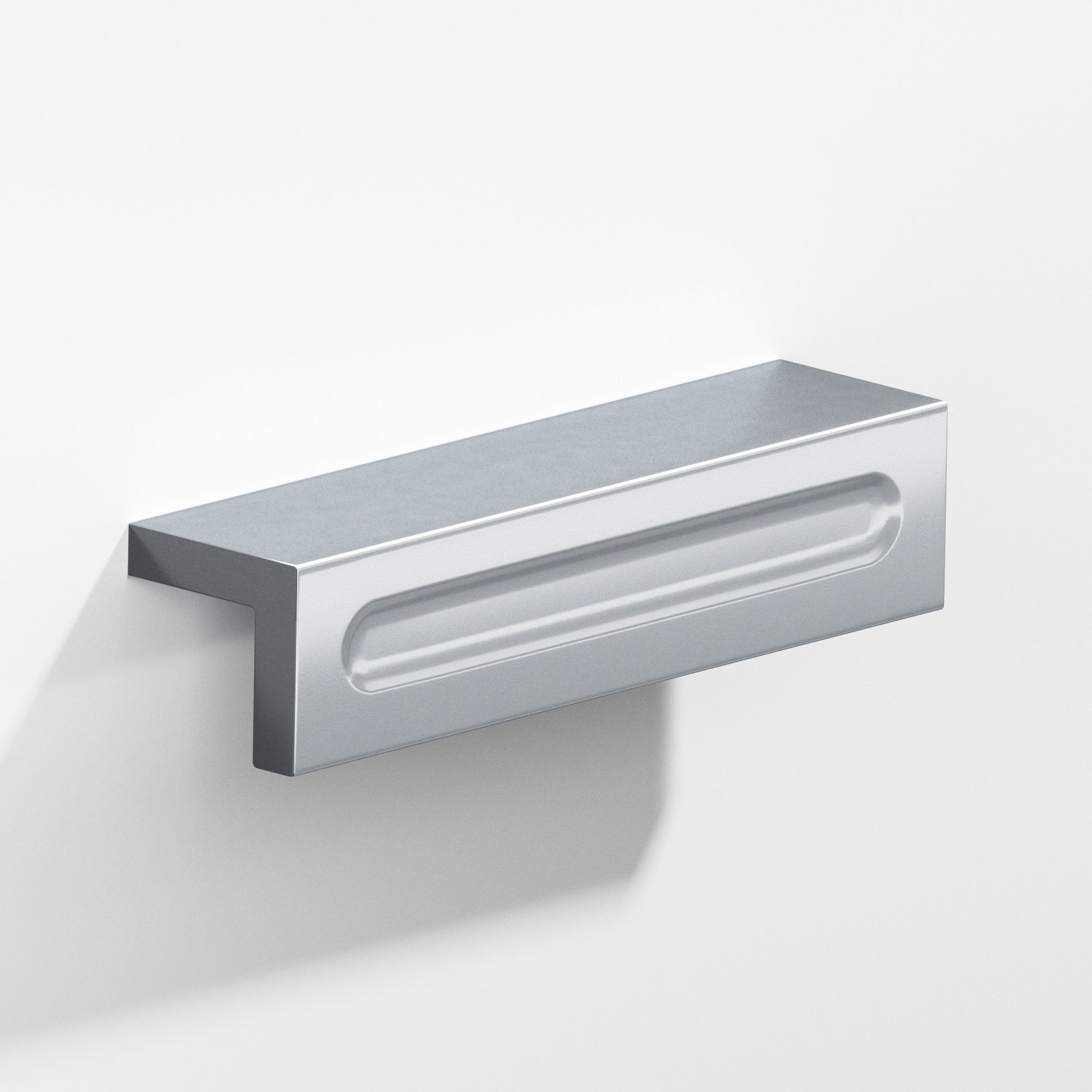 Colonial Bronze Series 716 7" L-Shaped Cabinet Edge Pull With Finger Indent Satin Chrome / 7"