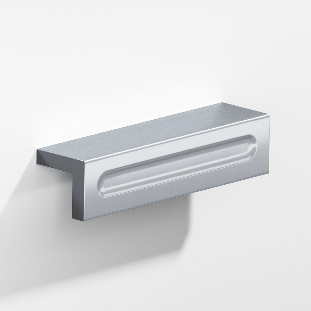 Colonial Bronze Series 716 3" L-Shaped Cabinet Edge Pull With Finger Indent Satin Chrome / 3"
