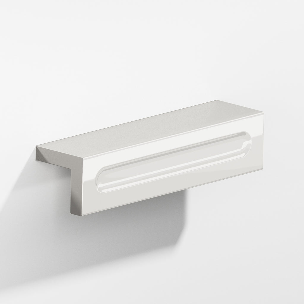 Colonial Bronze Series 716 11" L-Shaped Cabinet Edge Pull With Finger Indent Polished Nickel / 11"