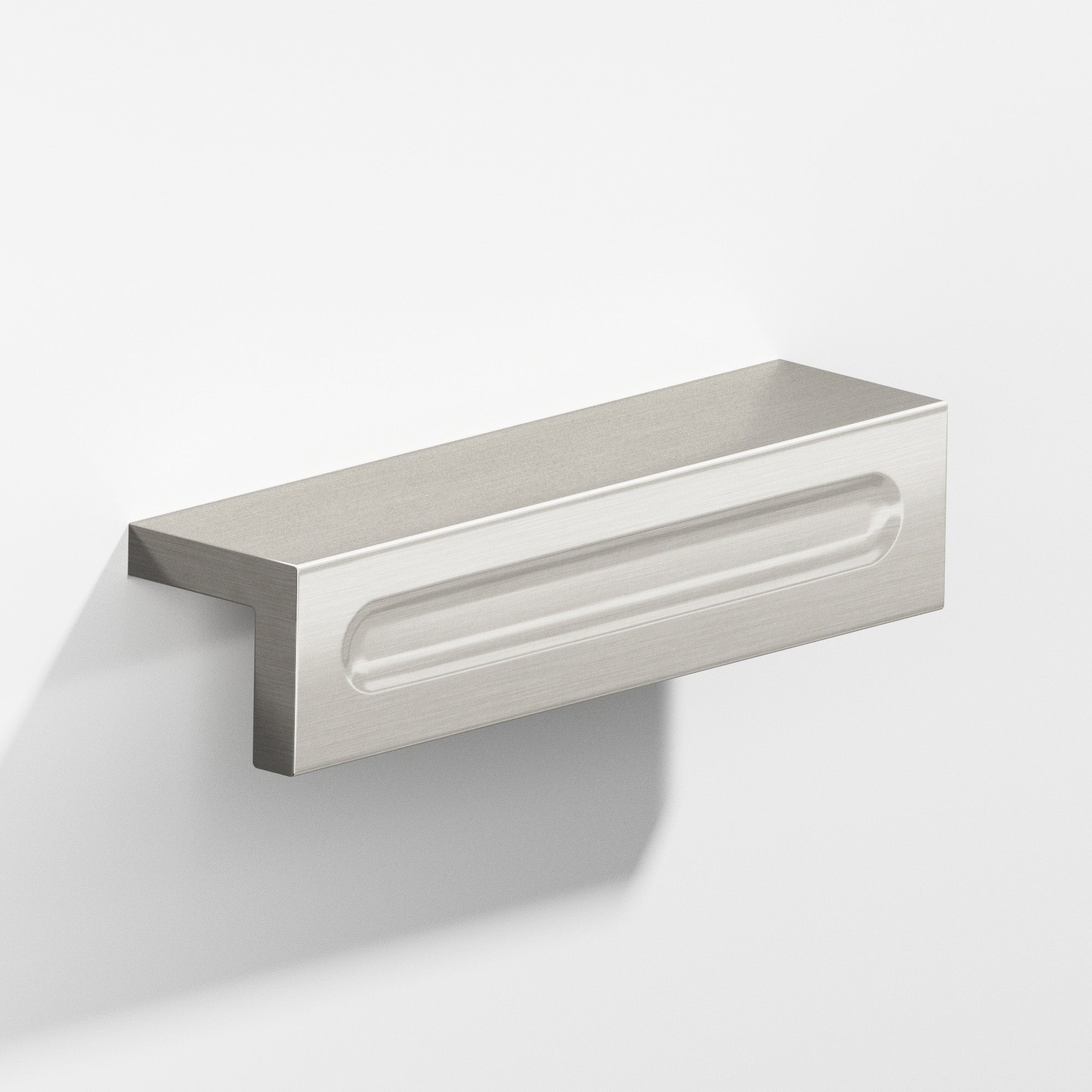 Colonial Bronze Series 716 11" L-Shaped Cabinet Edge Pull With Finger Indent Satin Nickel / 11"