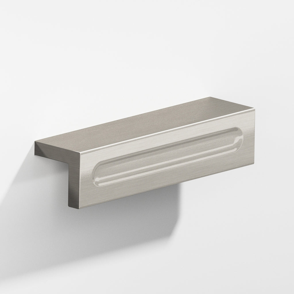 Colonial Bronze Series 716 3" L-Shaped Cabinet Edge Pull With Finger Indent Nickel Stainless / 3"