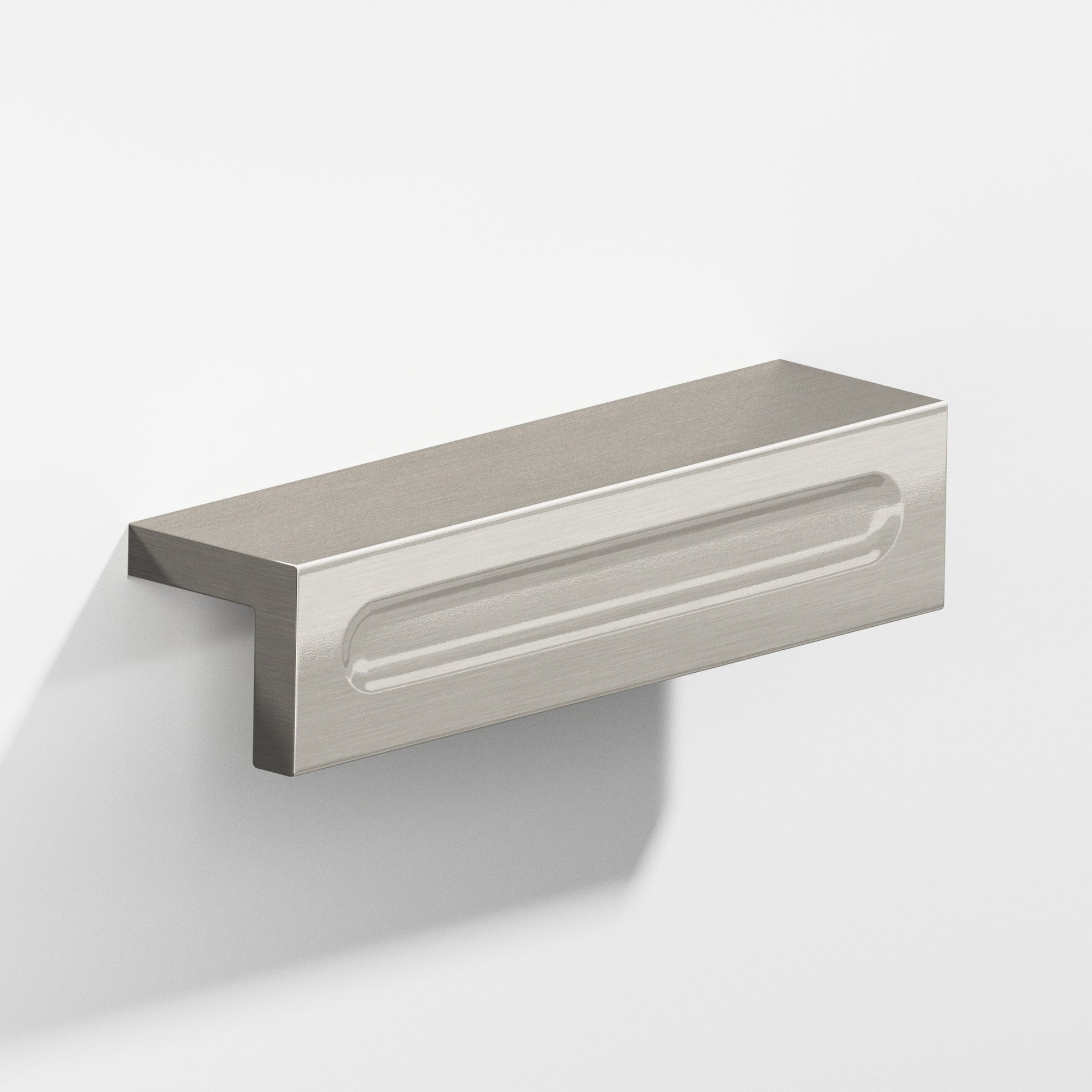 Colonial Bronze Series 716 9" L-Shaped Cabinet Edge Pull With Finger Indent Nickel Stainless / 9"