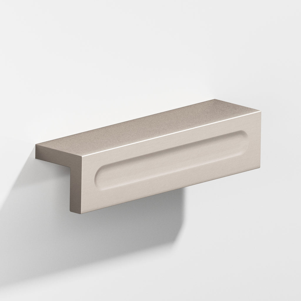 Colonial Bronze Series 716 3" L-Shaped Cabinet Edge Pull With Finger Indent Matte Satin Nickel / 3"