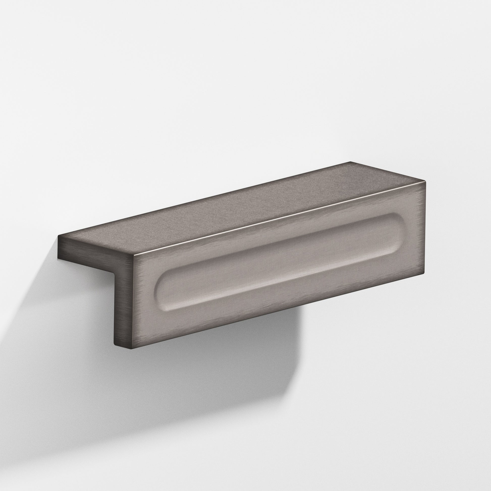 Colonial Bronze Series 716 11" L-Shaped Cabinet Edge Pull With Finger Indent Pewter / 11"