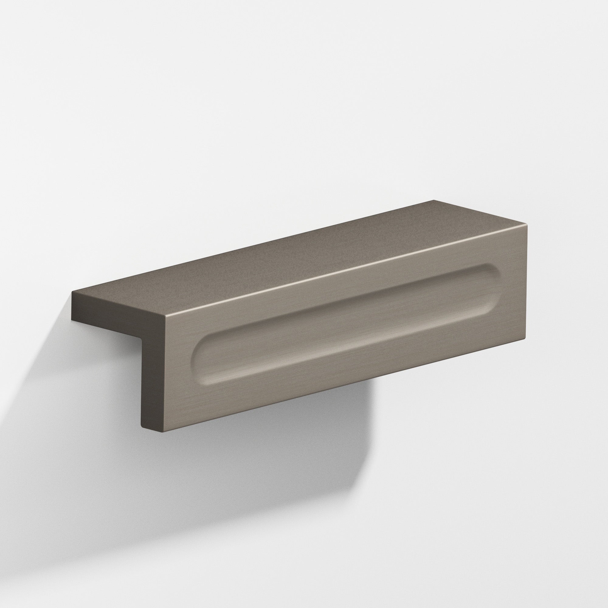 Colonial Bronze Series 716 11" L-Shaped Cabinet Edge Pull With Finger Indent Matte Pewter / 11"