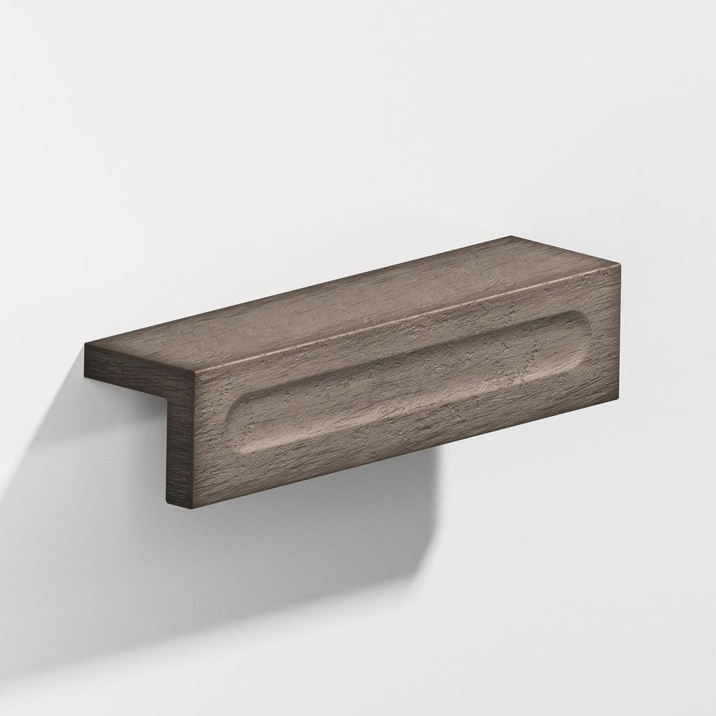 Colonial Bronze Series 716 11" L-Shaped Cabinet Edge Pull With Finger Indent Distressed Pewter / 11"