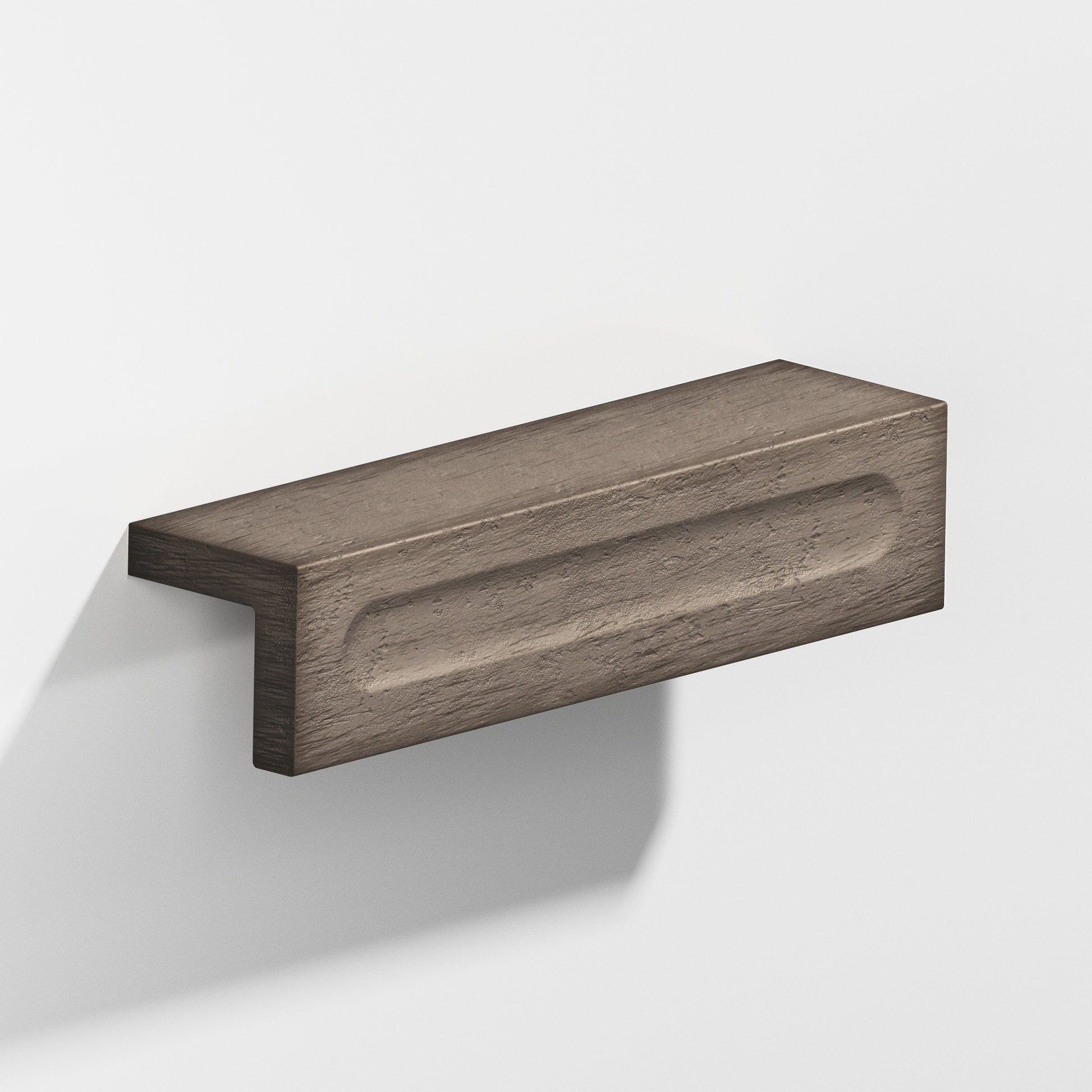 Colonial Bronze Series 716 5" L-Shaped Cabinet Edge Pull With Finger Indent Distressed Pewter / 5"