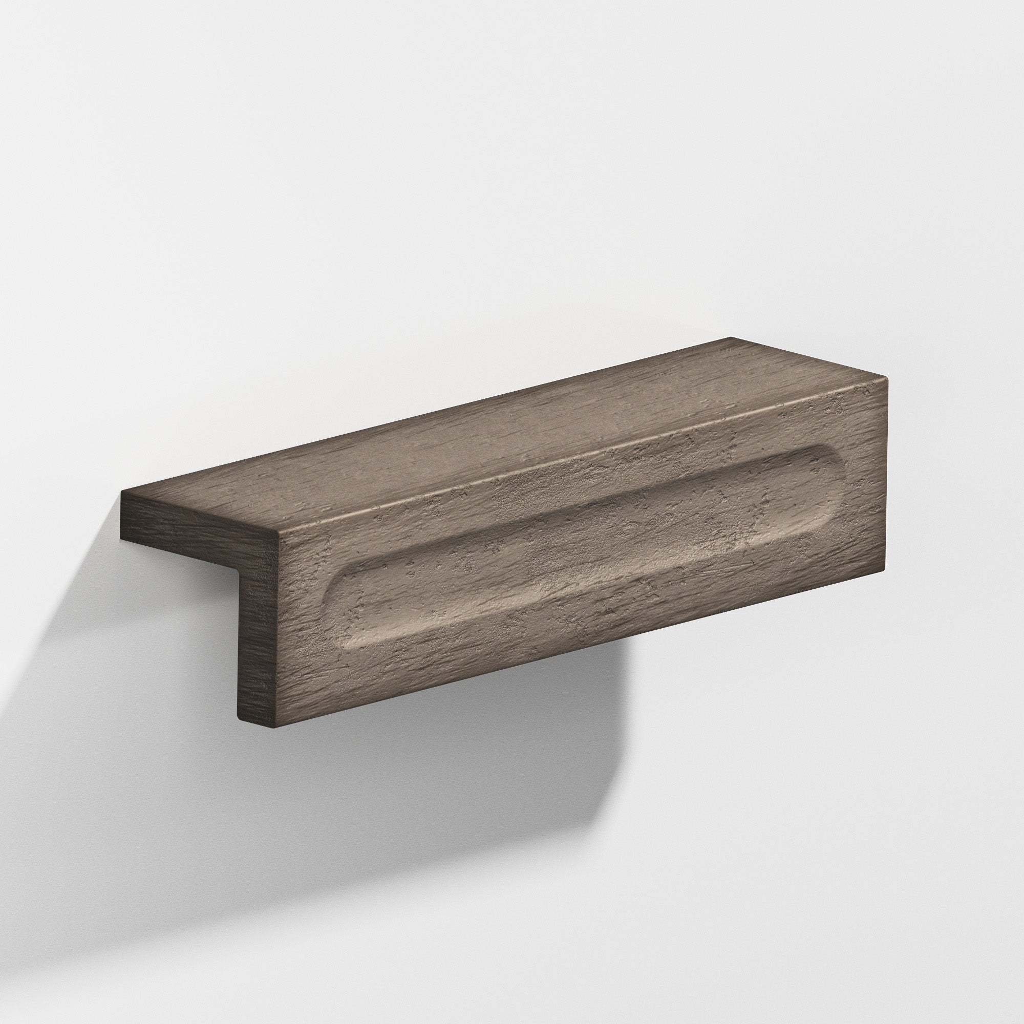 Colonial Bronze Series 716 5" L-Shaped Cabinet Edge Pull With Finger Indent Distressed Pewter / 5"