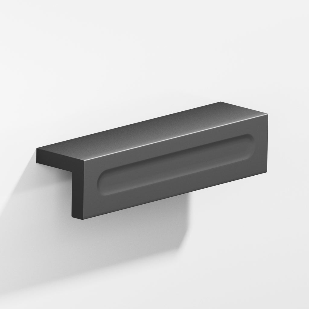 Colonial Bronze Series 716 11" L-Shaped Cabinet Edge Pull With Finger Indent Matte Graphite / 11"