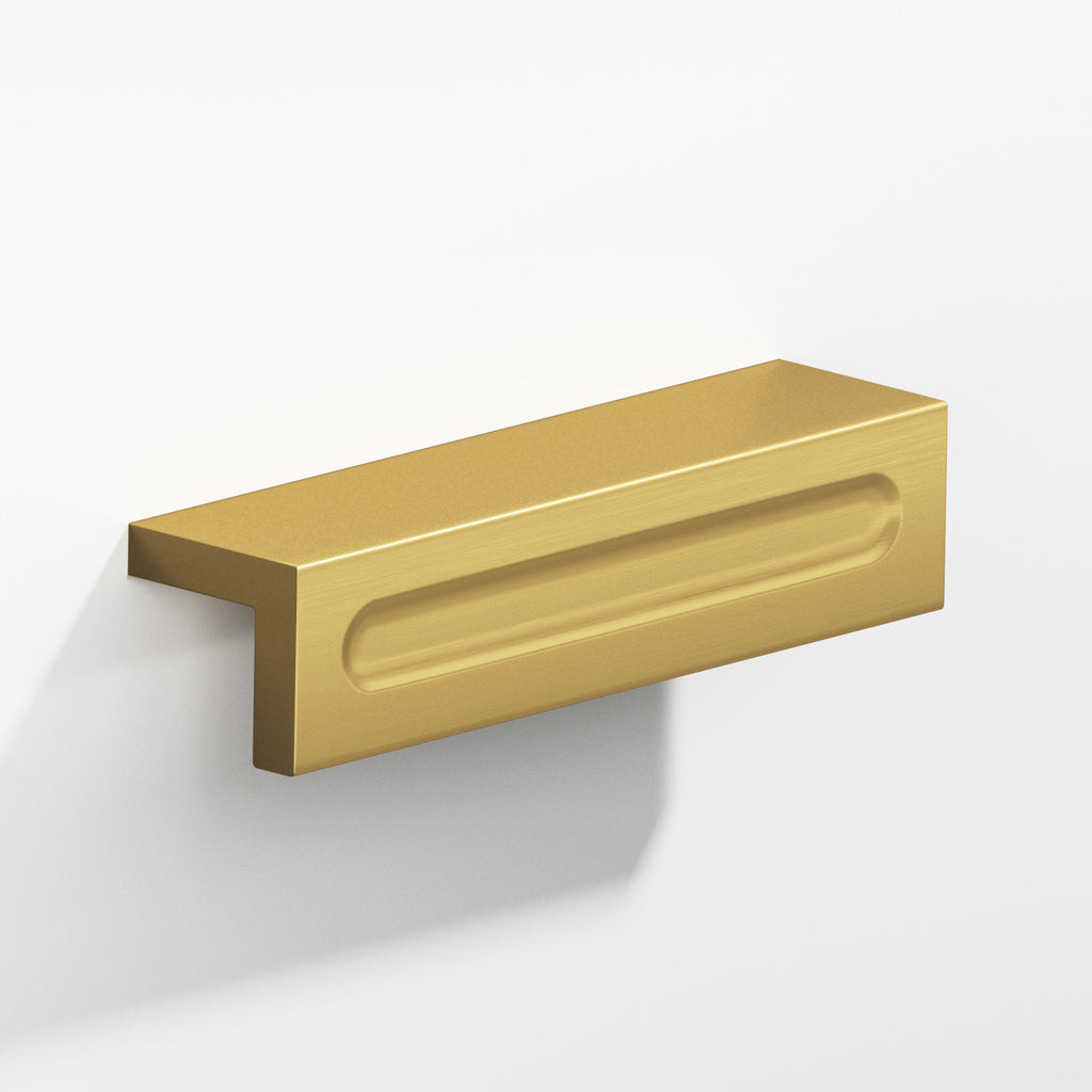 Colonial Bronze Series 716 3" L-Shaped Cabinet Edge Pull With Finger Indent Unlacquered Satin Brass / 3"