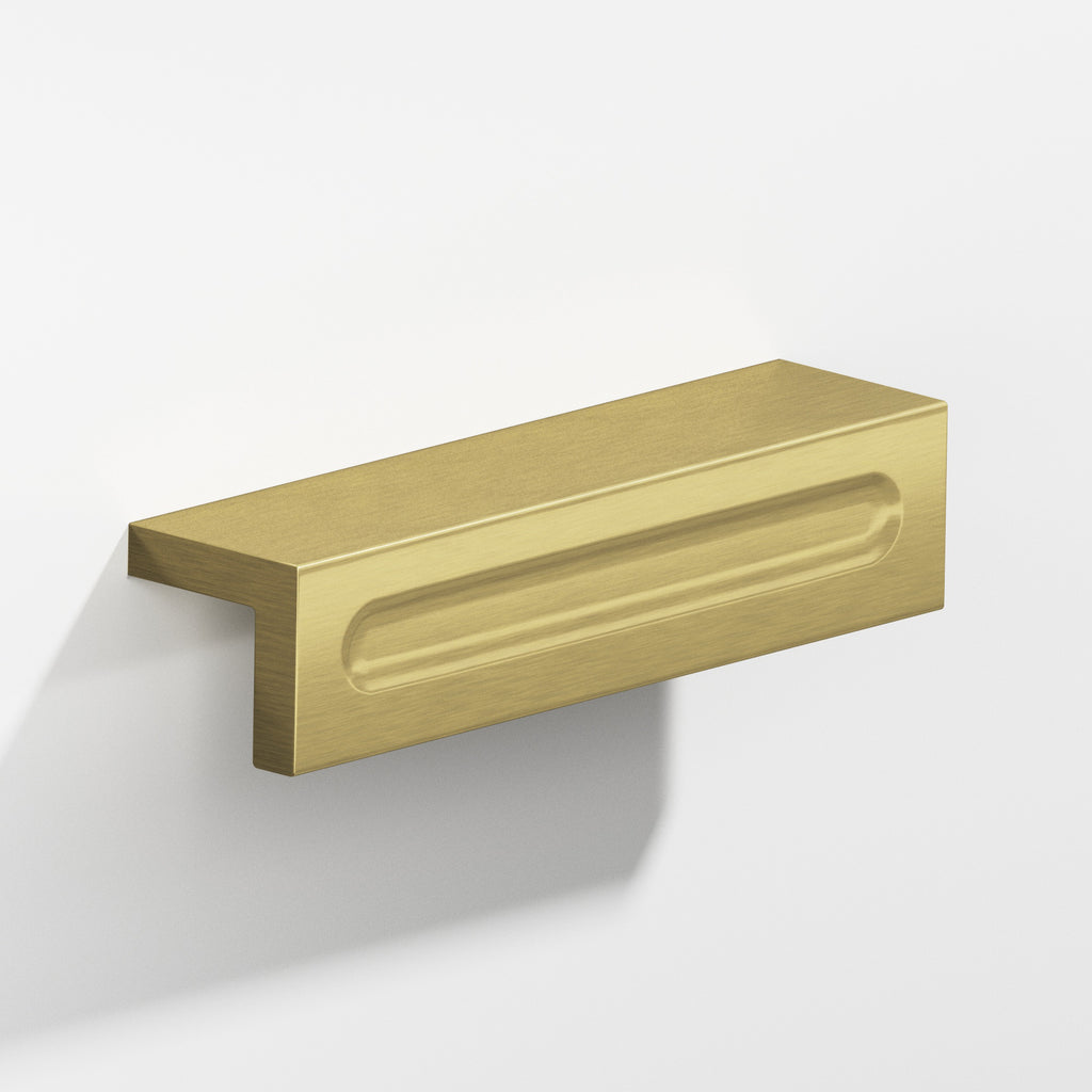 Colonial Bronze Series 716 3" L-Shaped Cabinet Edge Pull With Finger Indent Antique Brass / 3"