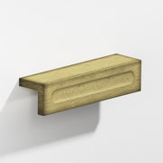 Colonial Bronze Series 716 3" L-Shaped Cabinet Edge Pull With Finger Indent Distressed Antique Brass / 3"