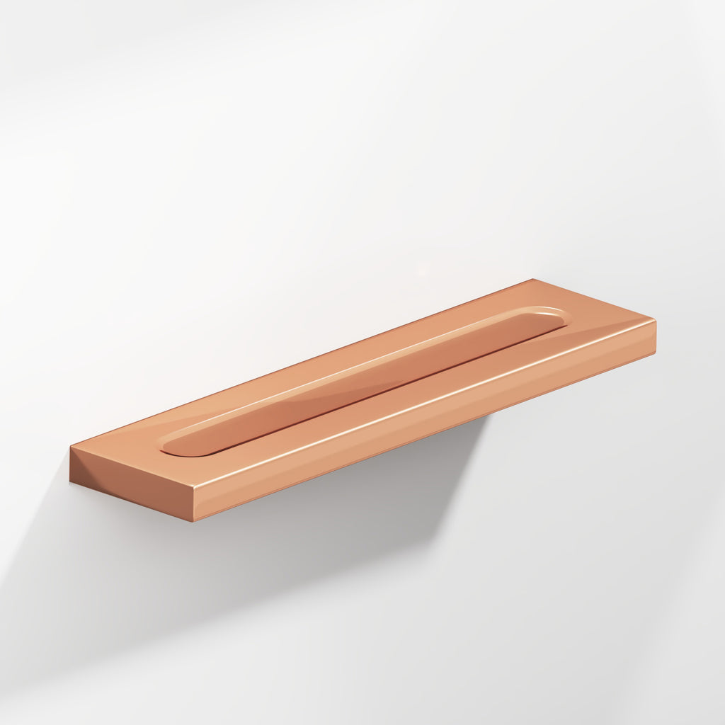 Colonial Bronze Series 717 3" Rectangular Flat Cabinet Pull With Finger Indents Polished Copper / 3"