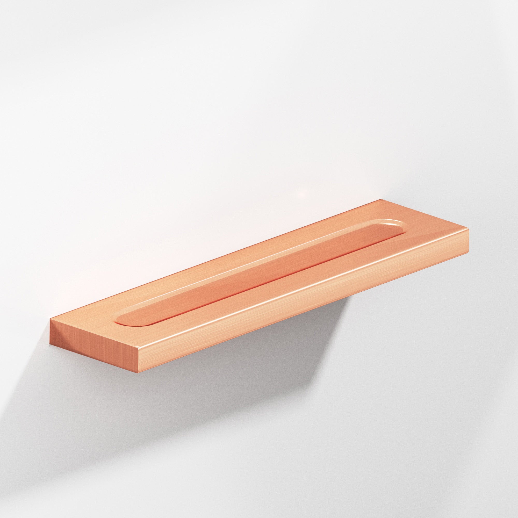 Colonial Bronze Series 717 7" Rectangular Flat Cabinet Pull With Finger Indents Satin Copper / 7"