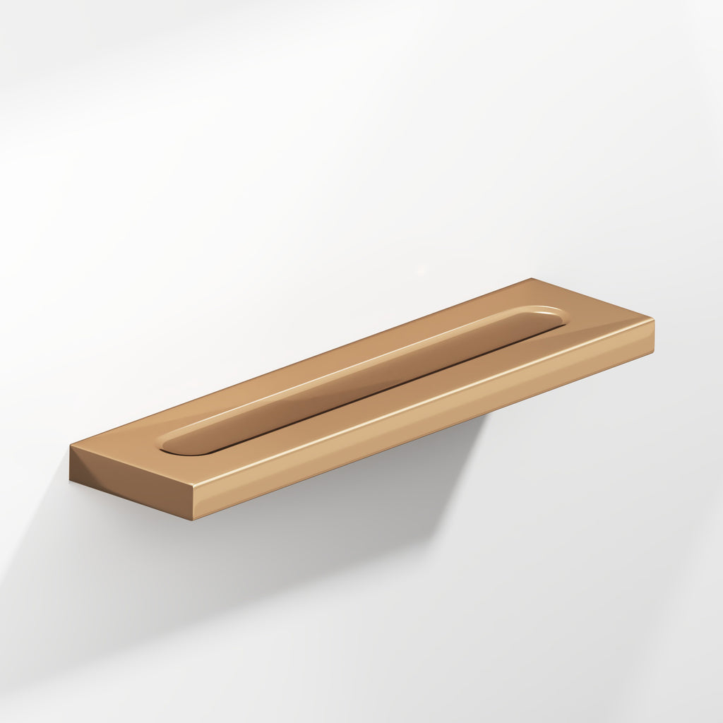 Colonial Bronze Series 717 9" Rectangular Flat Cabinet Pull With Finger Indents Polished Bronze / 9"
