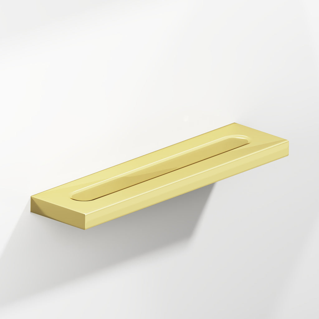 Colonial Bronze Series 717 7" Rectangular Flat Cabinet Pull With Finger Indents Polished Brass / 7"