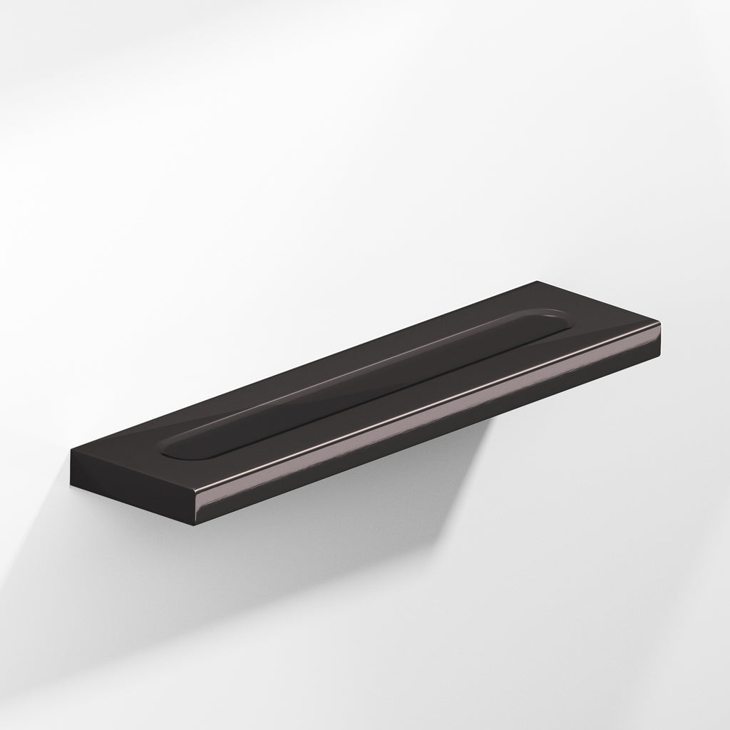 Colonial Bronze Series 717 7" Rectangular Flat Cabinet Pull With Finger Indents Satin Black / 7"