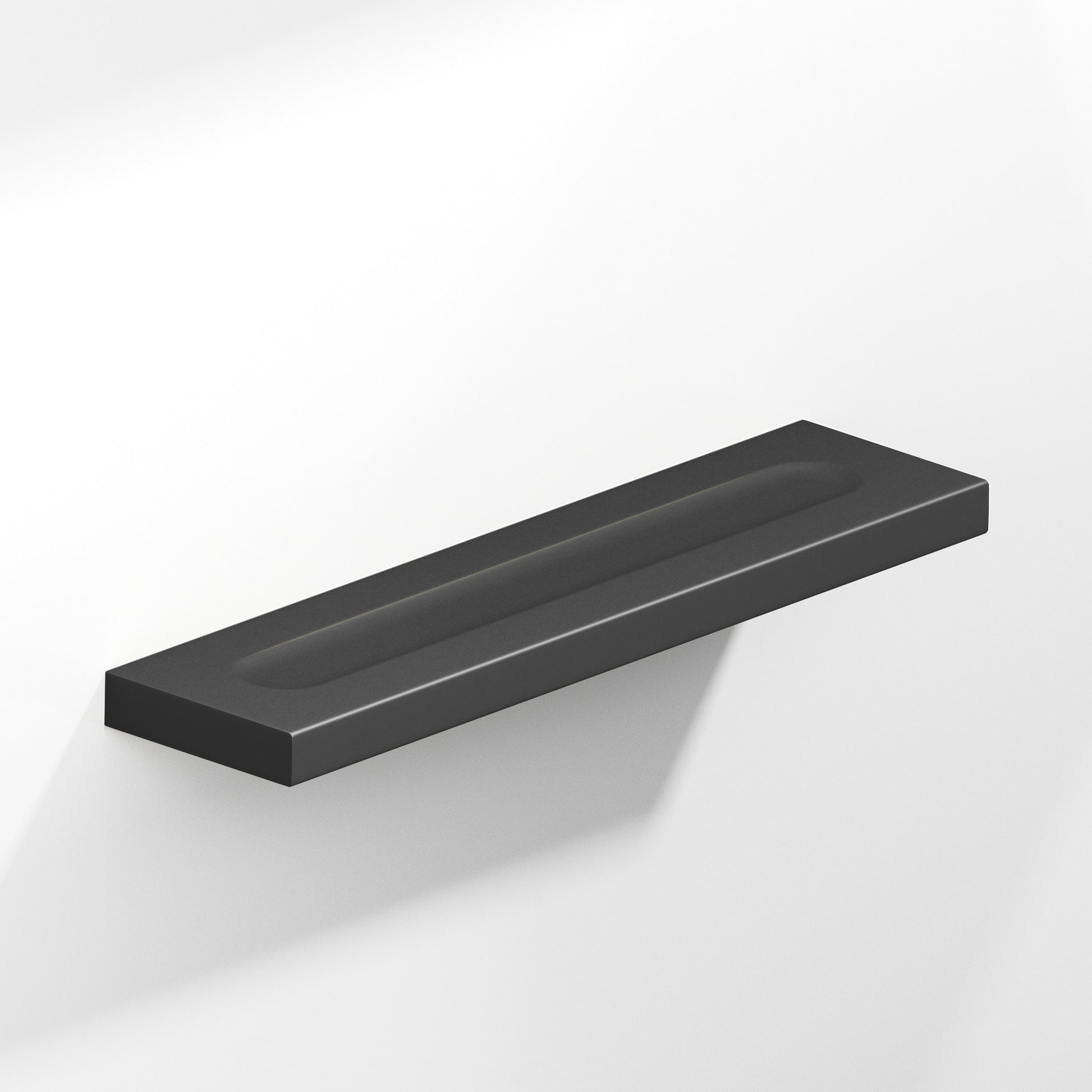 Colonial Bronze Series 717 9" Rectangular Flat Cabinet Pull With Finger Indents Matte Satin Black / 9"