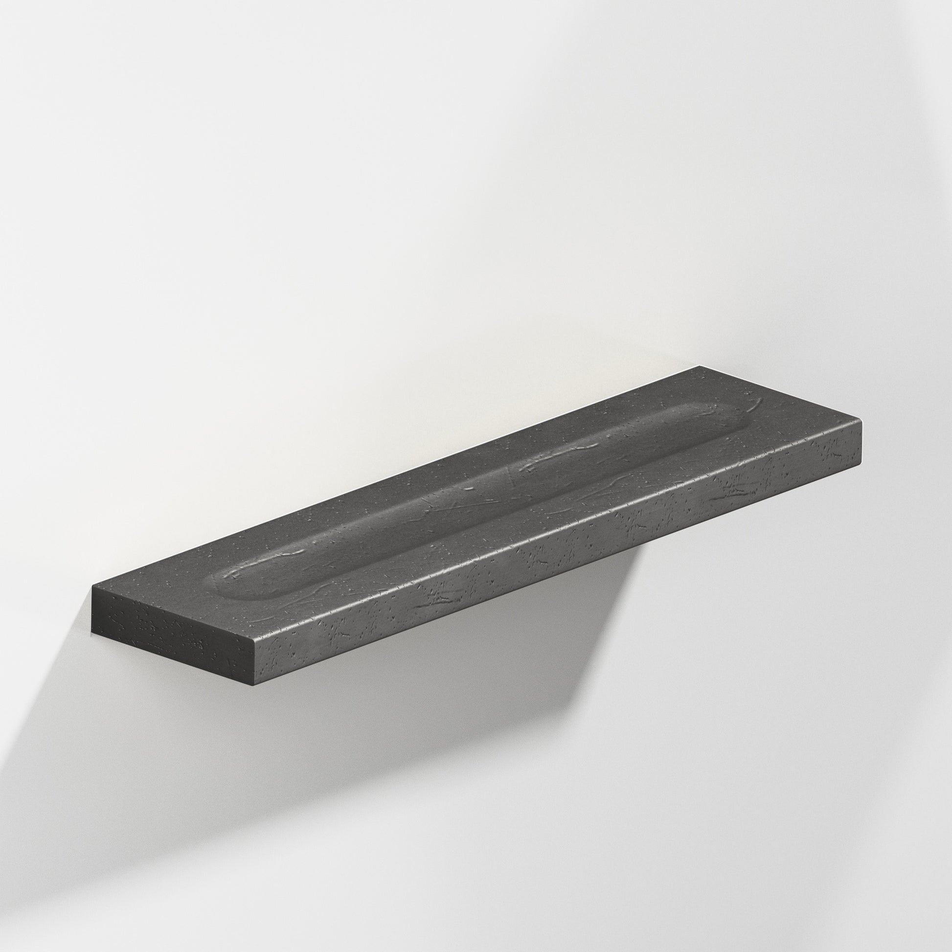 Colonial Bronze Series 717 7" Rectangular Flat Cabinet Pull With Finger Indents Distressed Satin Black / 7"