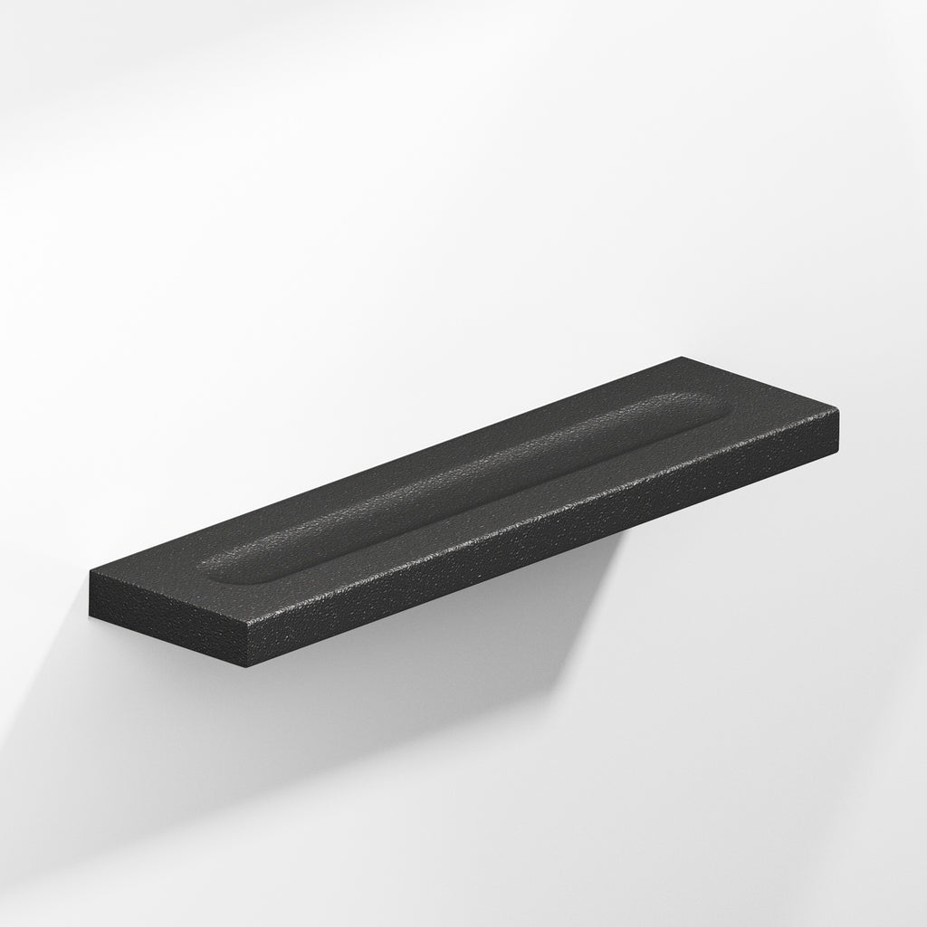 Colonial Bronze Series 717 3" Rectangular Flat Cabinet Pull With Finger Indents Frost Black™ / 3"