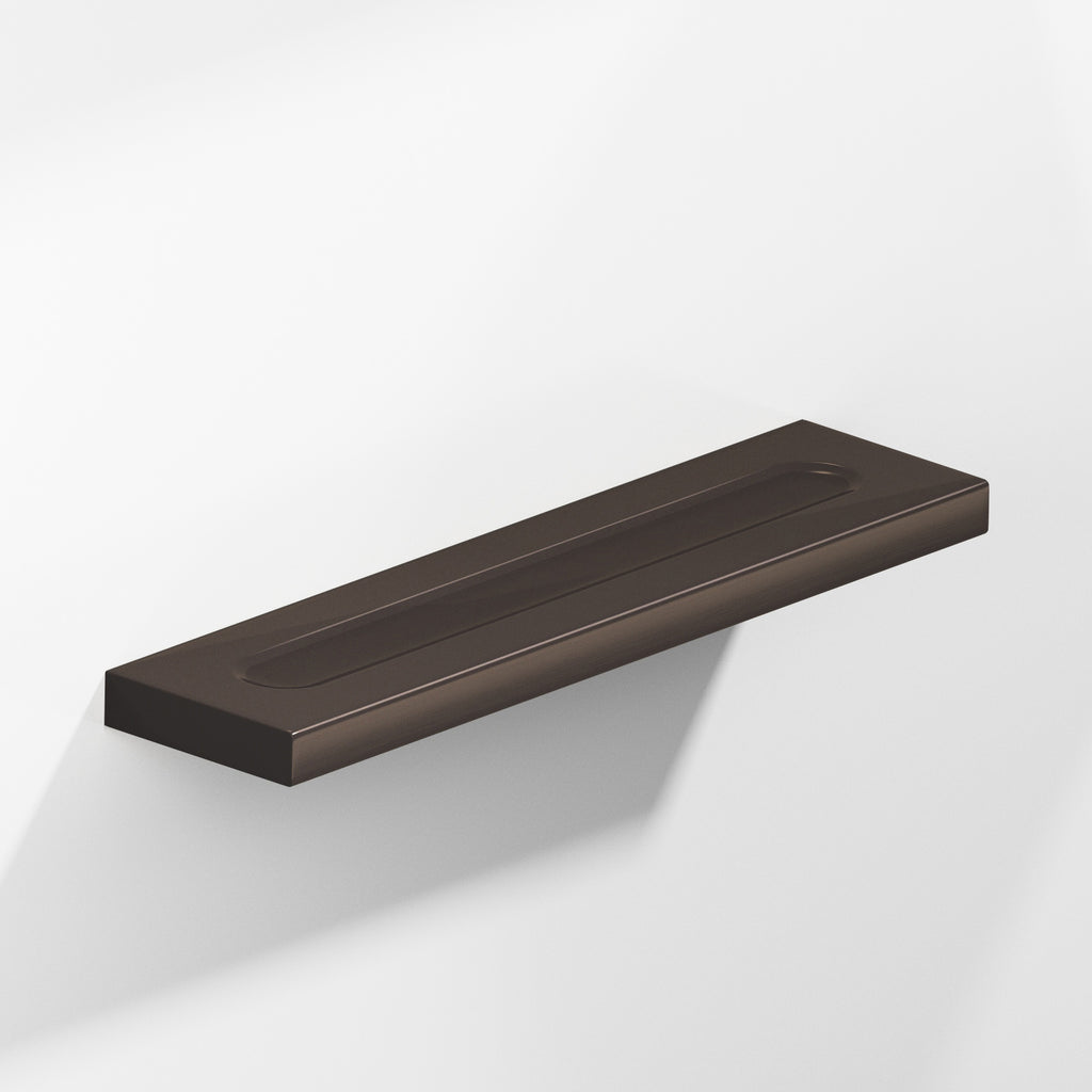 Colonial Bronze Series 717 3" Rectangular Flat Cabinet Pull With Finger Indents Dark Statuary Bronze / 3"