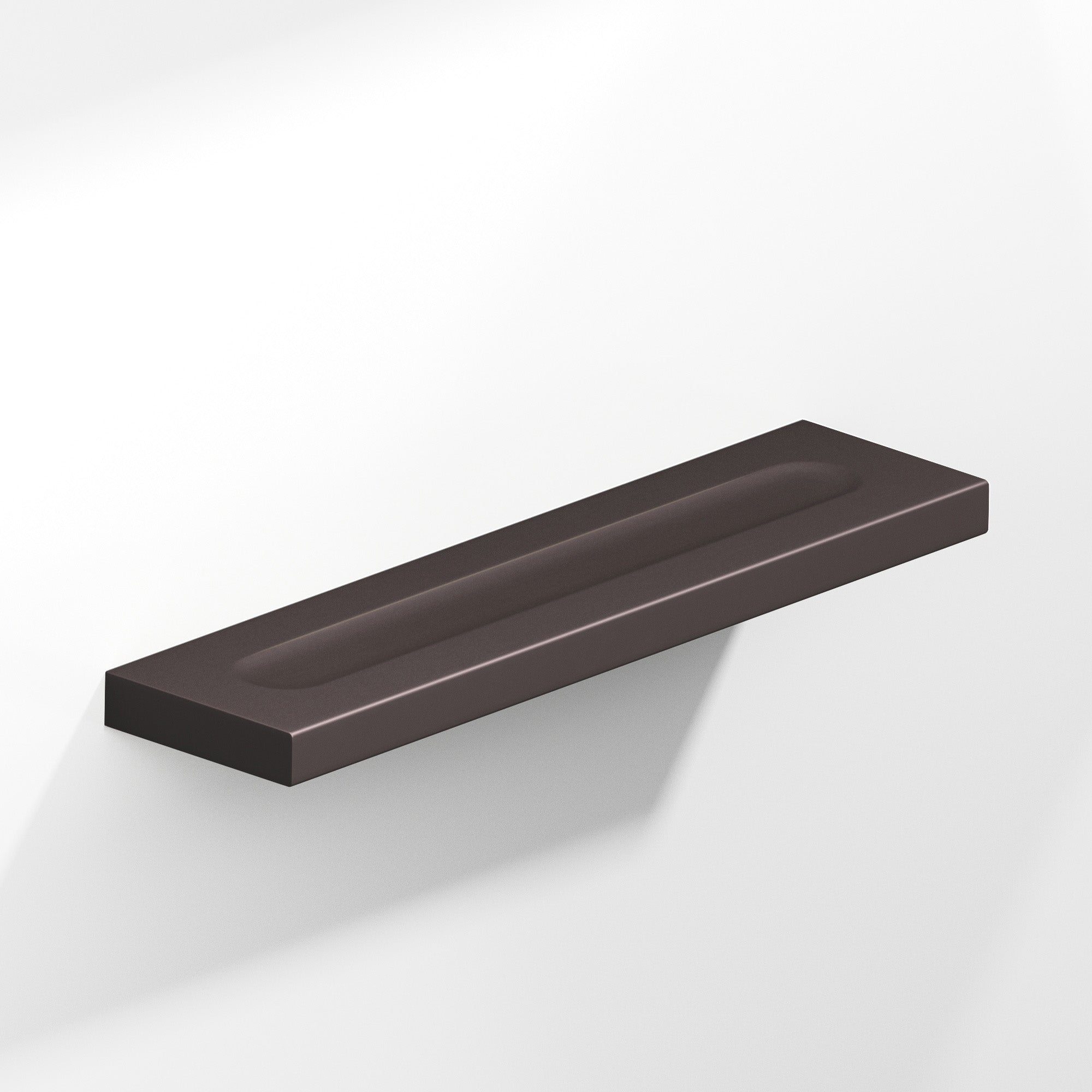 Colonial Bronze Series 717 9" Rectangular Flat Cabinet Pull With Finger Indents Matte Dark Statuary Bronze / 9"