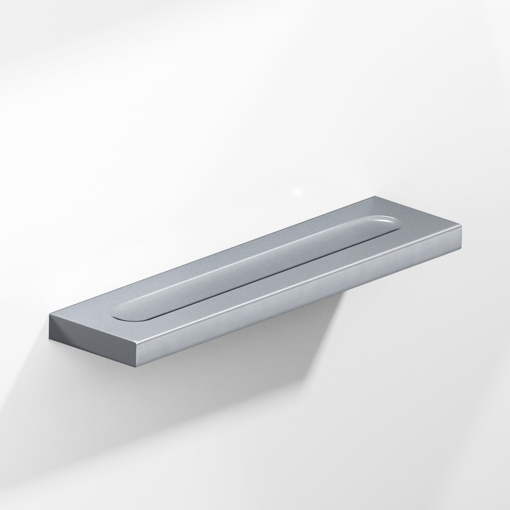 Colonial Bronze Series 717 7" Rectangular Flat Cabinet Pull With Finger Indents Satin Chrome / 7"