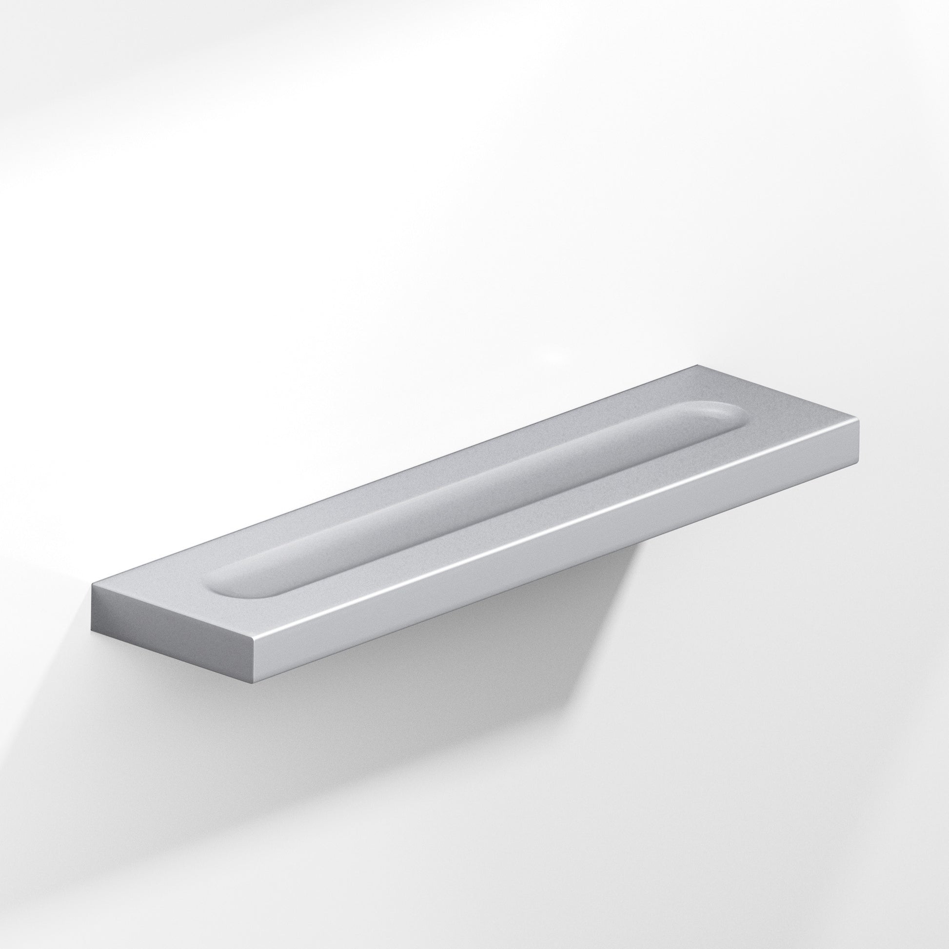 Colonial Bronze Series 717 3" Rectangular Flat Cabinet Pull With Finger Indents Matte Satin Chrome / 3"