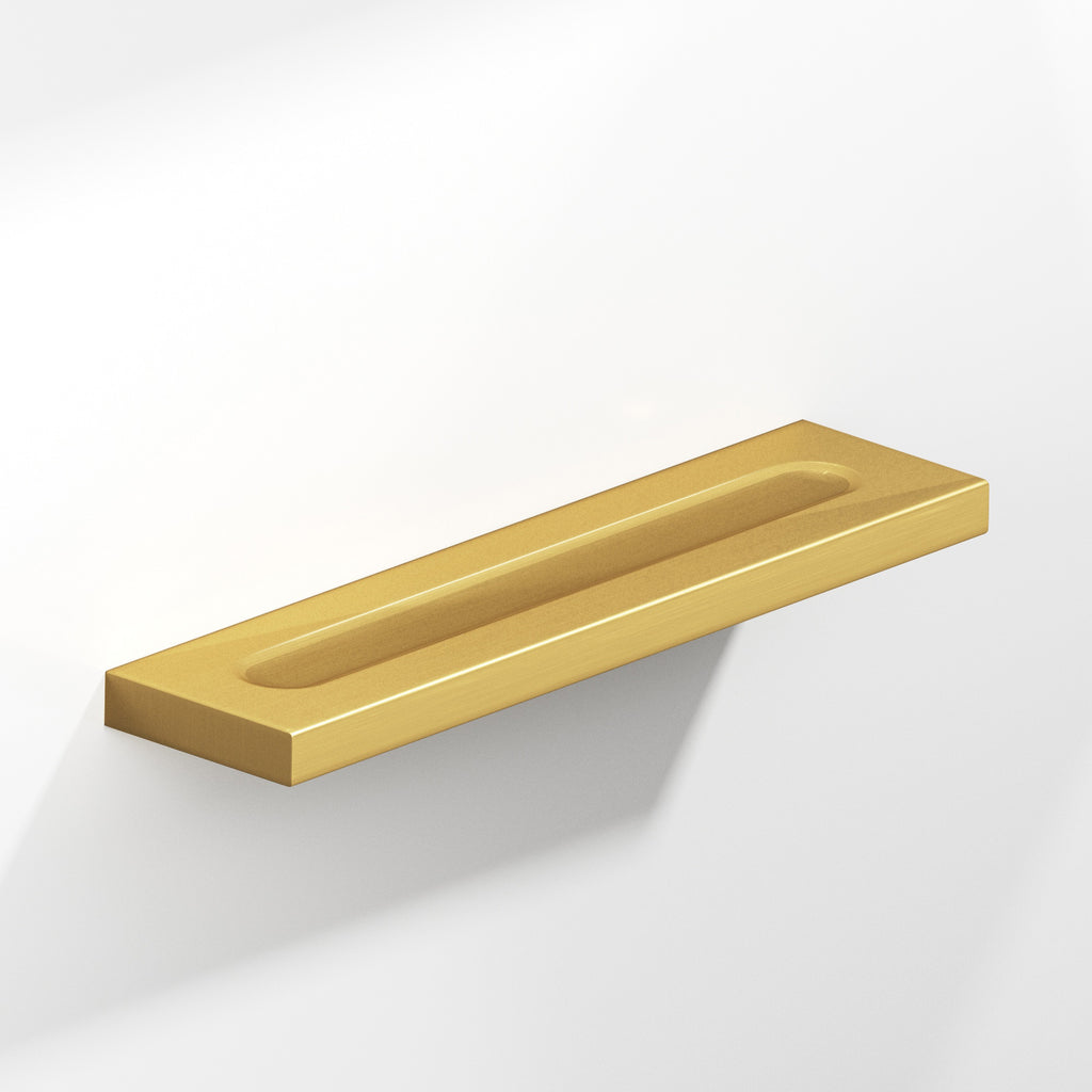 Colonial Bronze Series 717 7" Rectangular Flat Cabinet Pull With Finger Indents Satin Brass / 7"