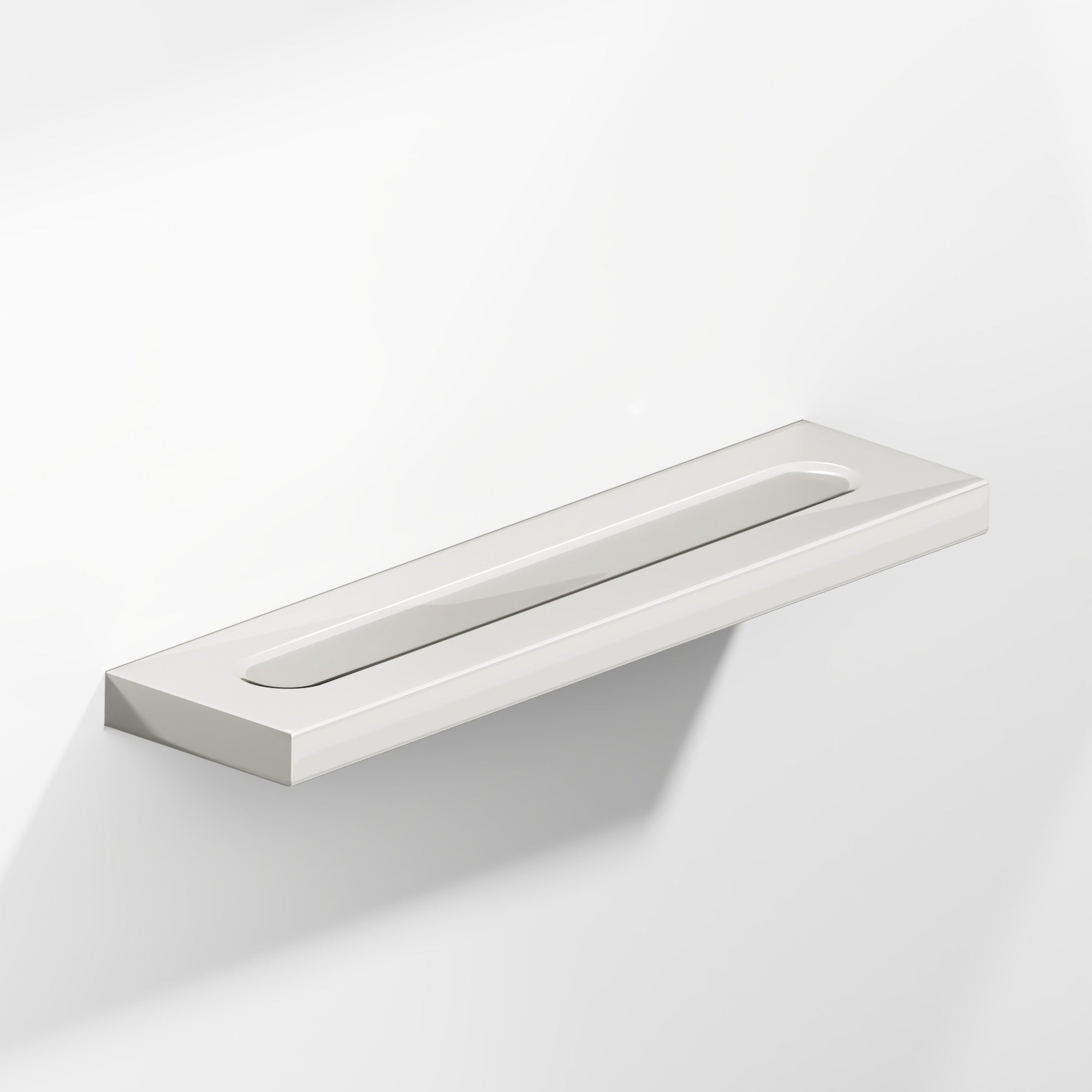 Colonial Bronze Series 717 7" Rectangular Flat Cabinet Pull With Finger Indents Polished Nickel / 7"