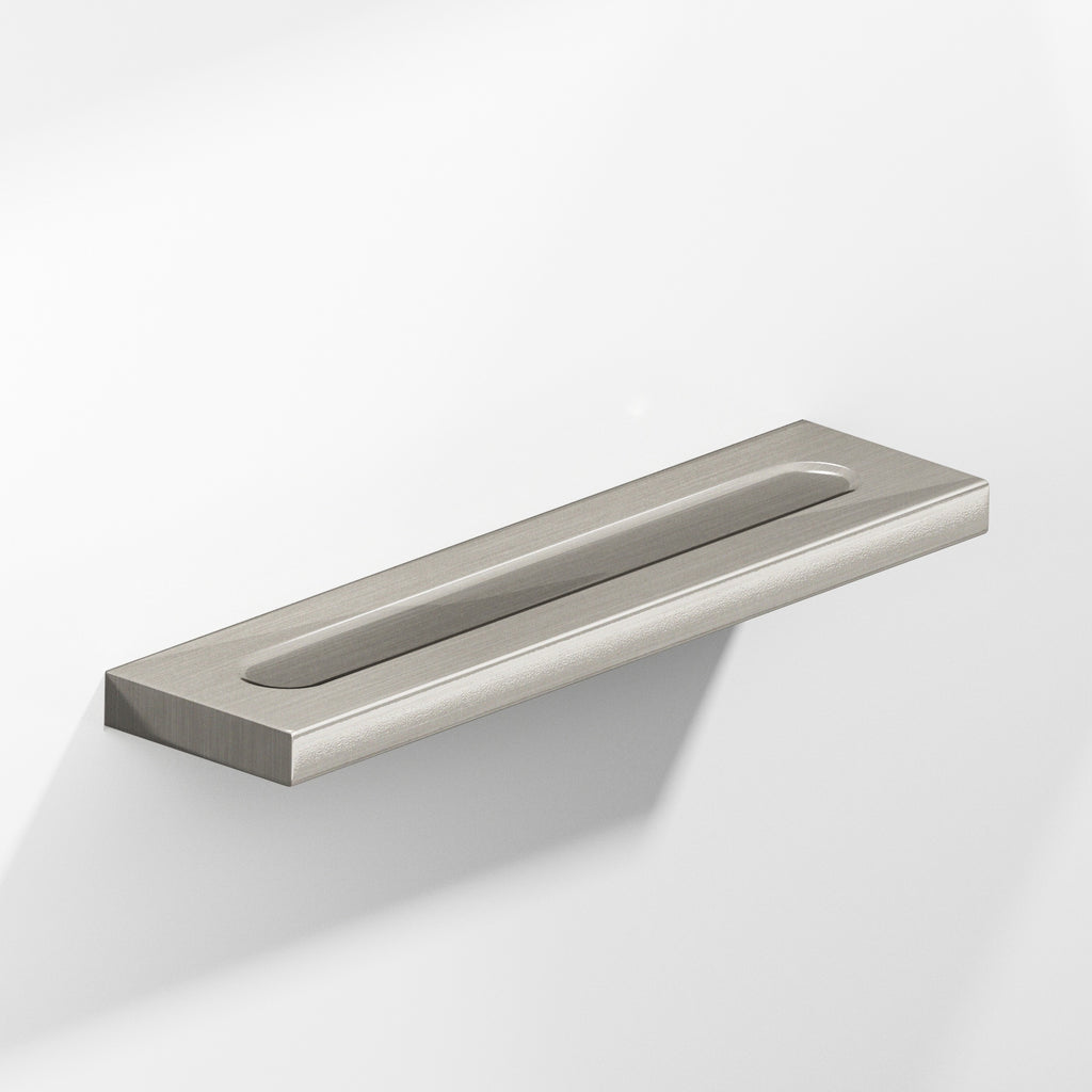 Colonial Bronze Series 717 3" Rectangular Flat Cabinet Pull With Finger Indents Nickel Stainless / 3"