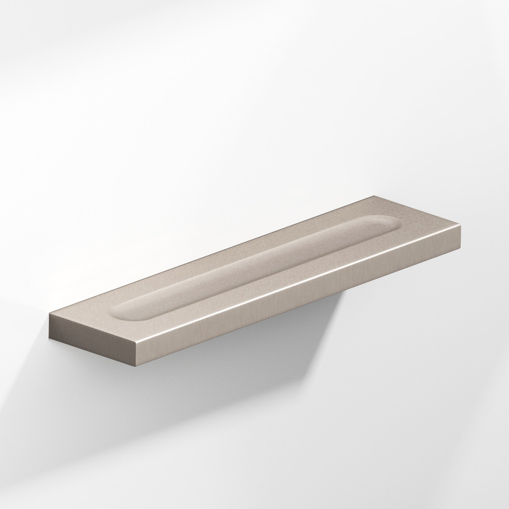 Colonial Bronze Series 717 7" Rectangular Flat Cabinet Pull With Finger Indents Matte Satin Nickel / 7"