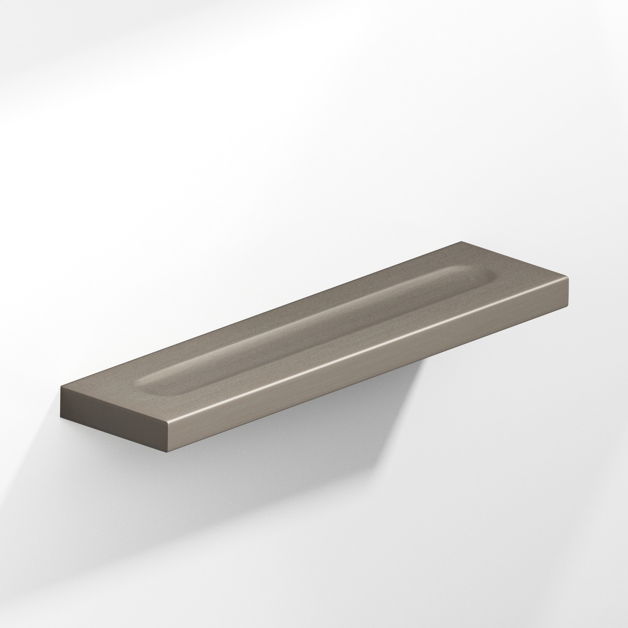 Colonial Bronze Series 717 9" Rectangular Flat Cabinet Pull With Finger Indents Matte Pewter / 9"
